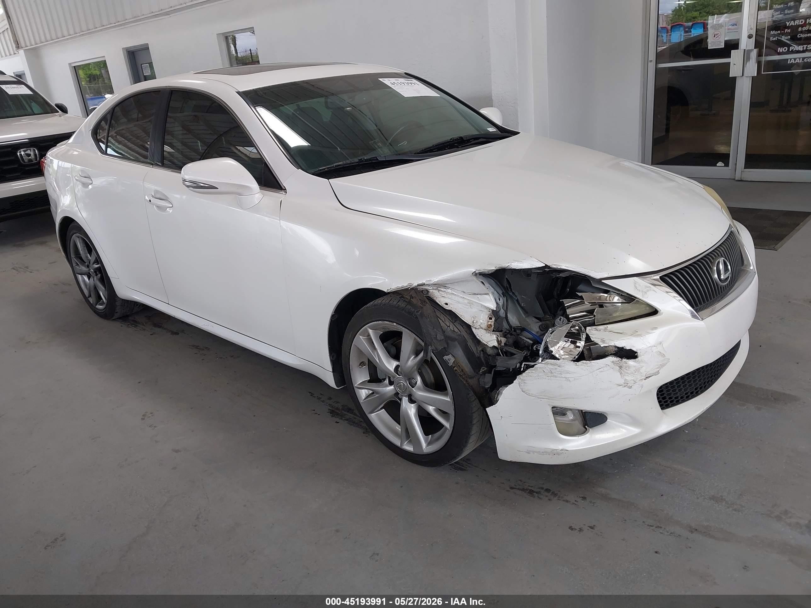 2010 Lexus Is 250   White vin: JTHBF5C27A5128143