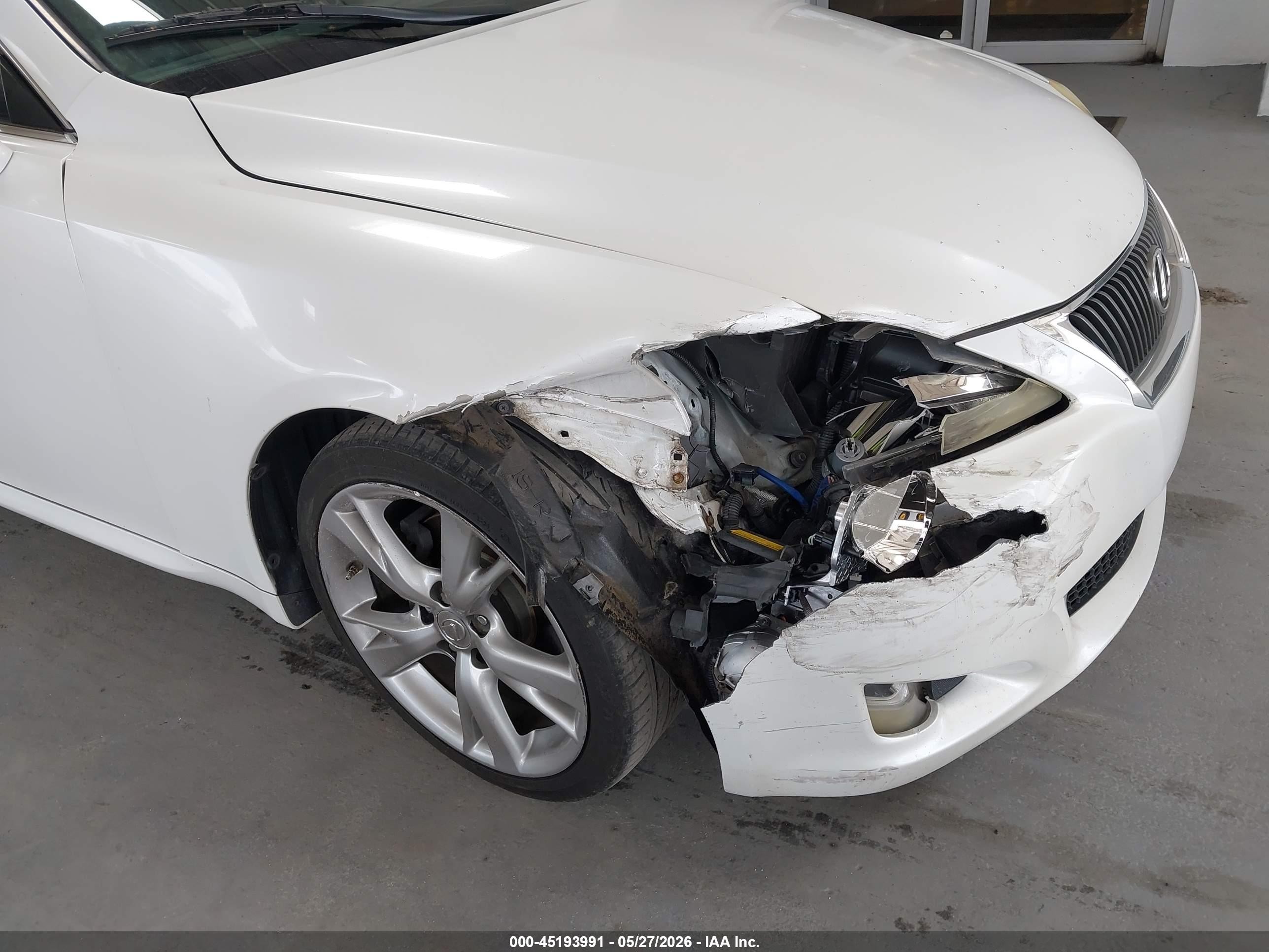 2010 Lexus Is 250   White vin: JTHBF5C27A5128143