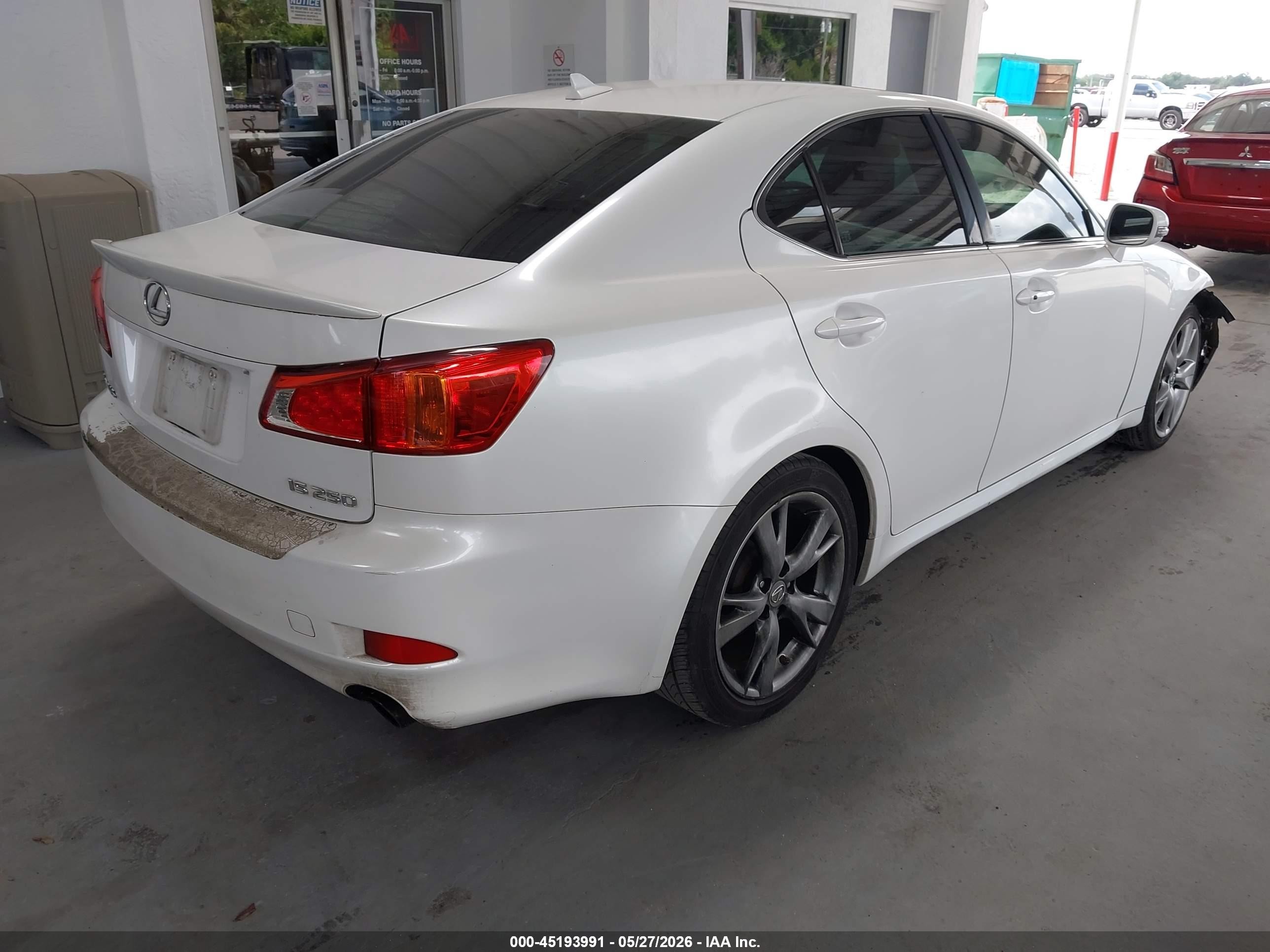 2010 Lexus Is 250   White vin: JTHBF5C27A5128143
