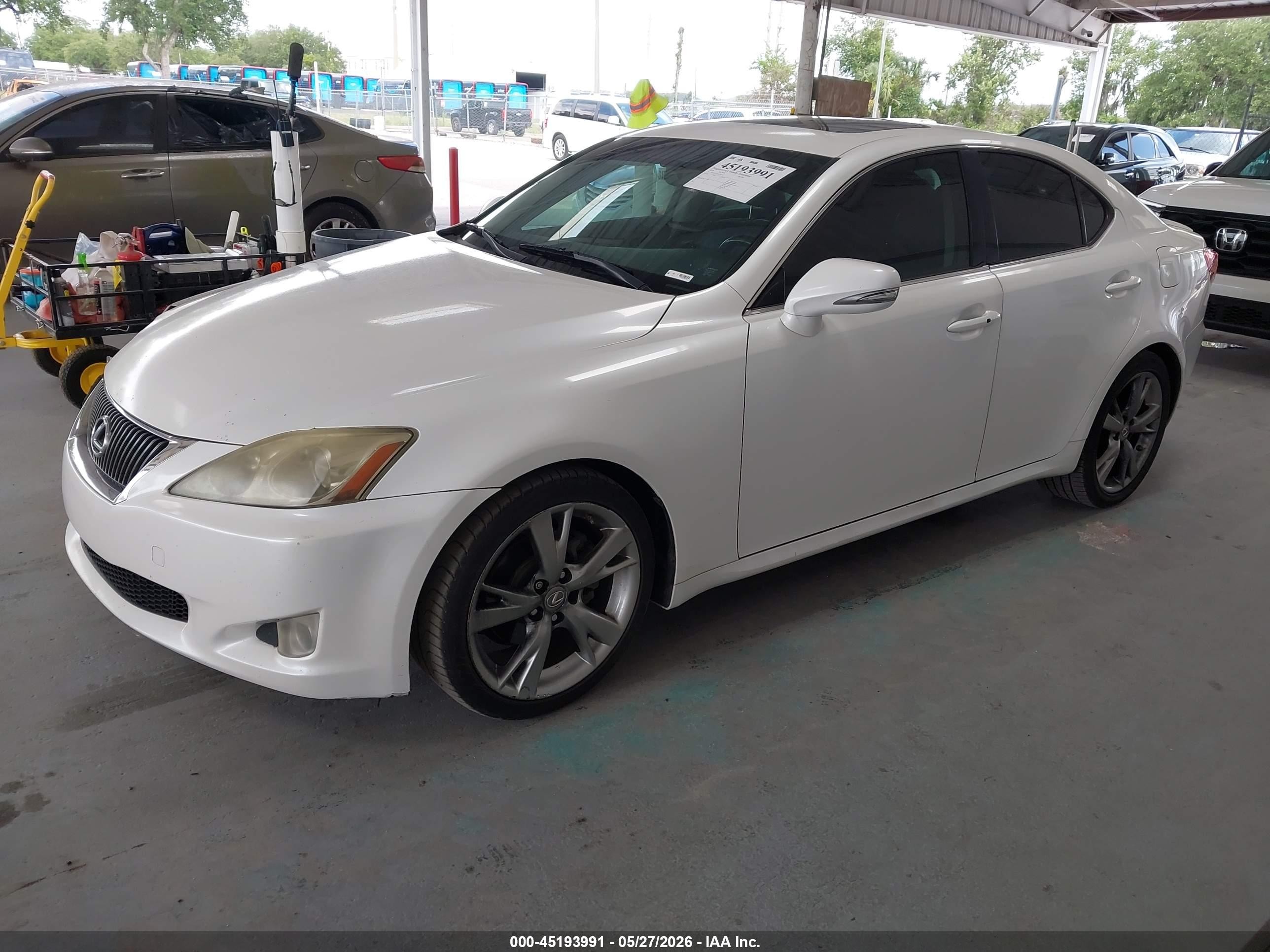 2010 Lexus Is 250   White vin: JTHBF5C27A5128143