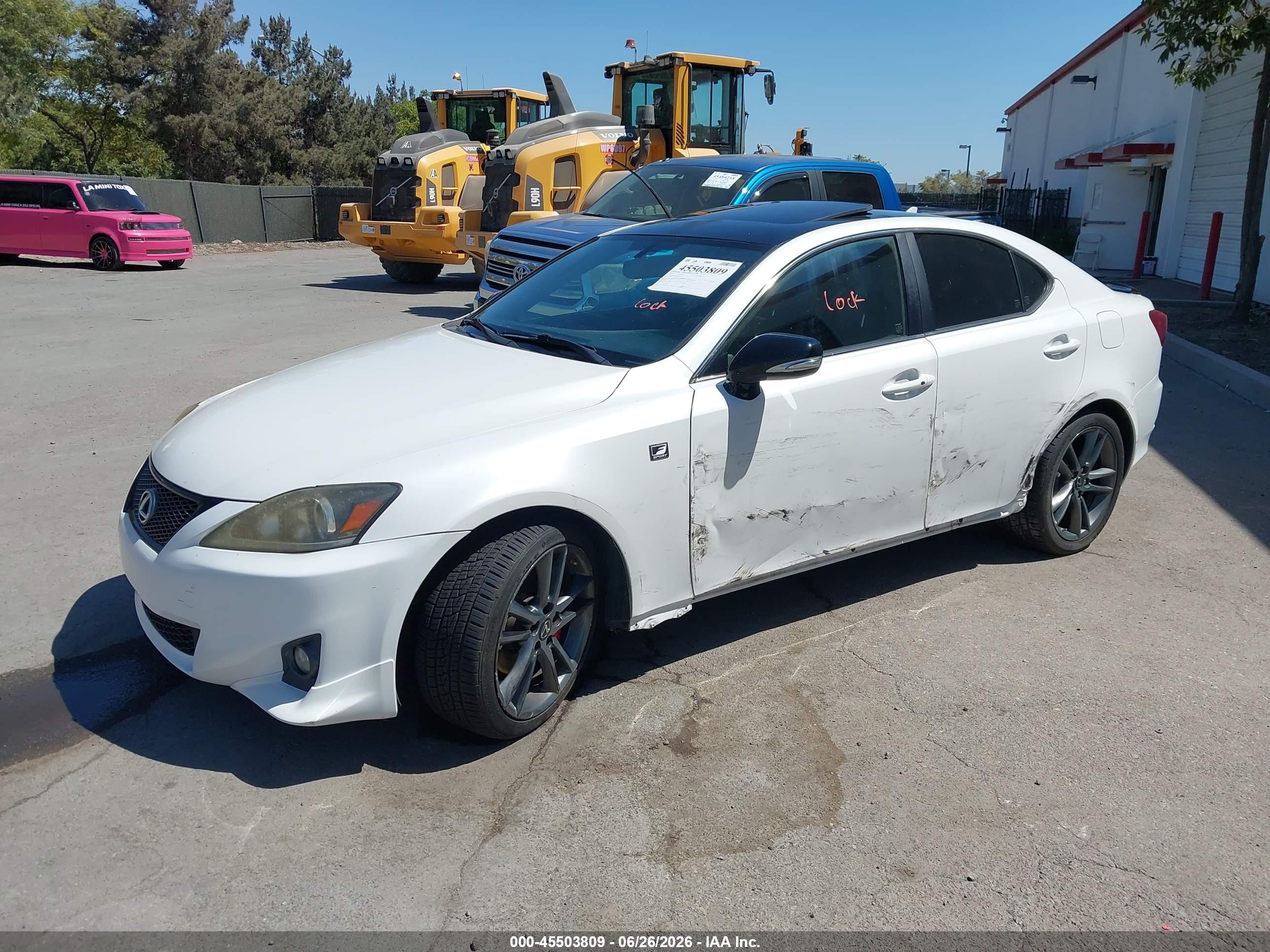2012 Lexus Is 250   White vin: JTHBF5C28C5157007