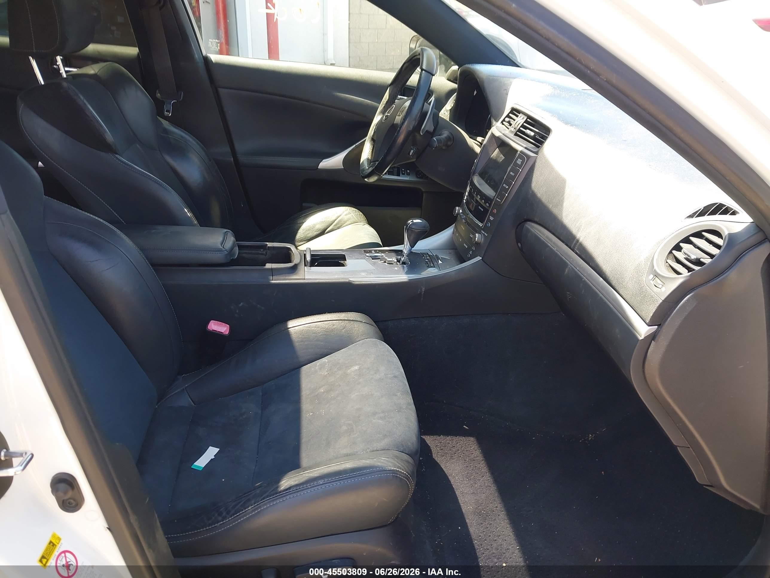 2012 Lexus Is 250   White vin: JTHBF5C28C5157007