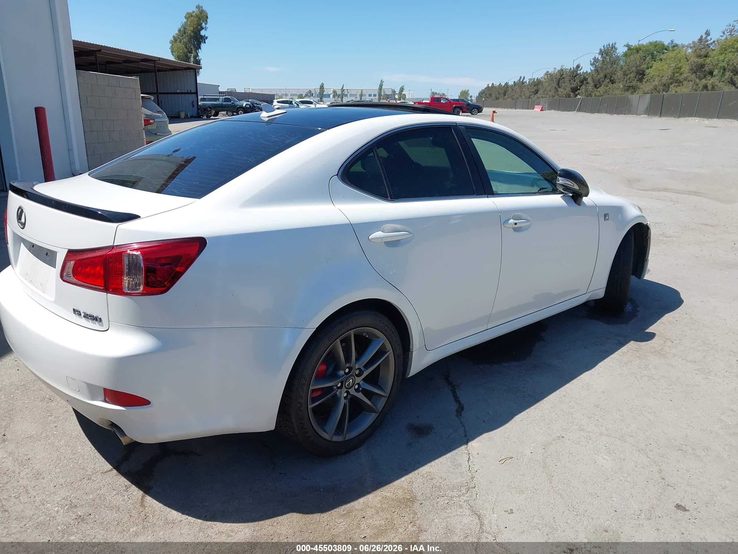2012 Lexus Is 250   White vin: JTHBF5C28C5157007
