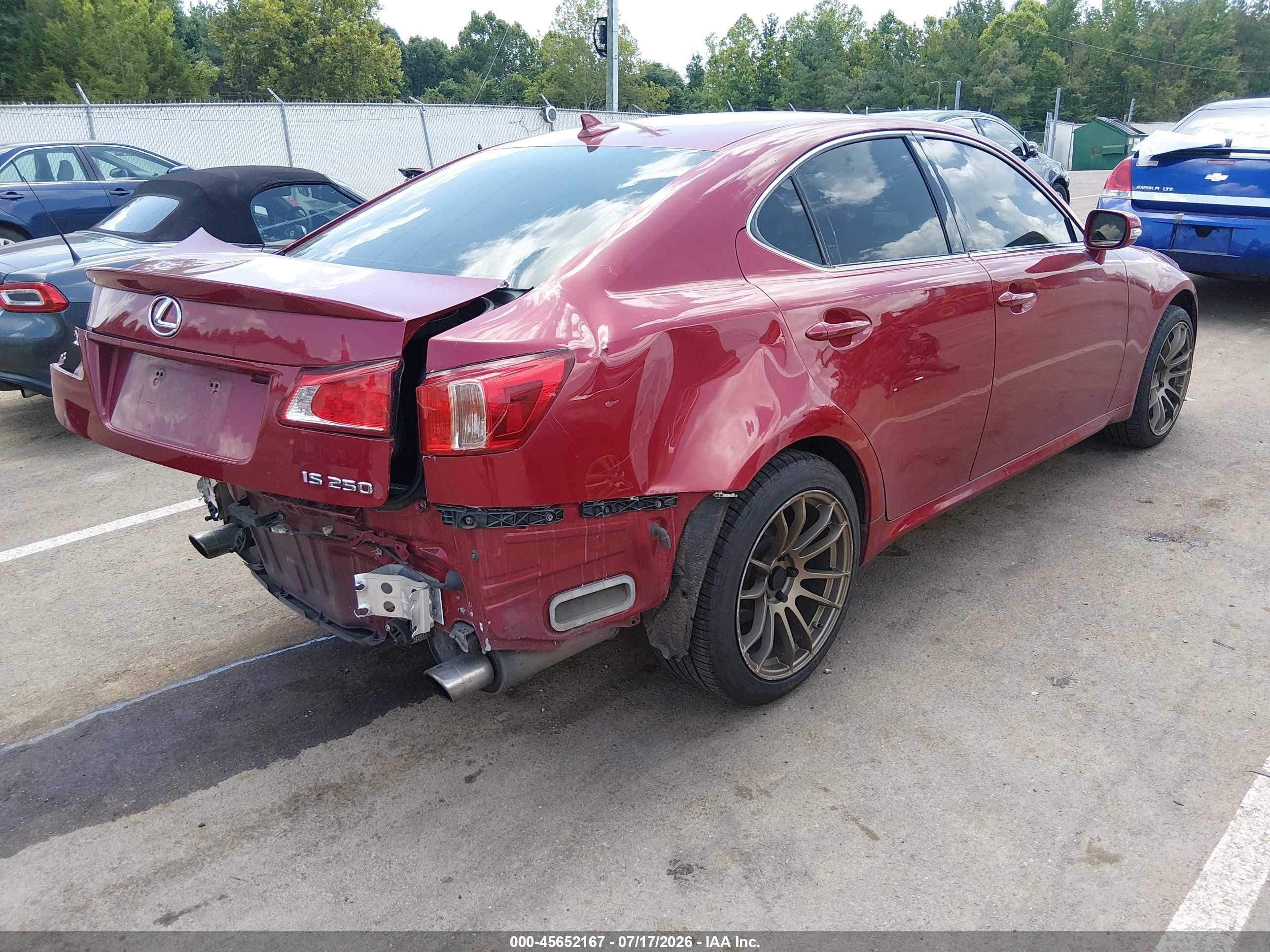 2012 Lexus Is 250   Red vin: JTHBF5C28C5161249