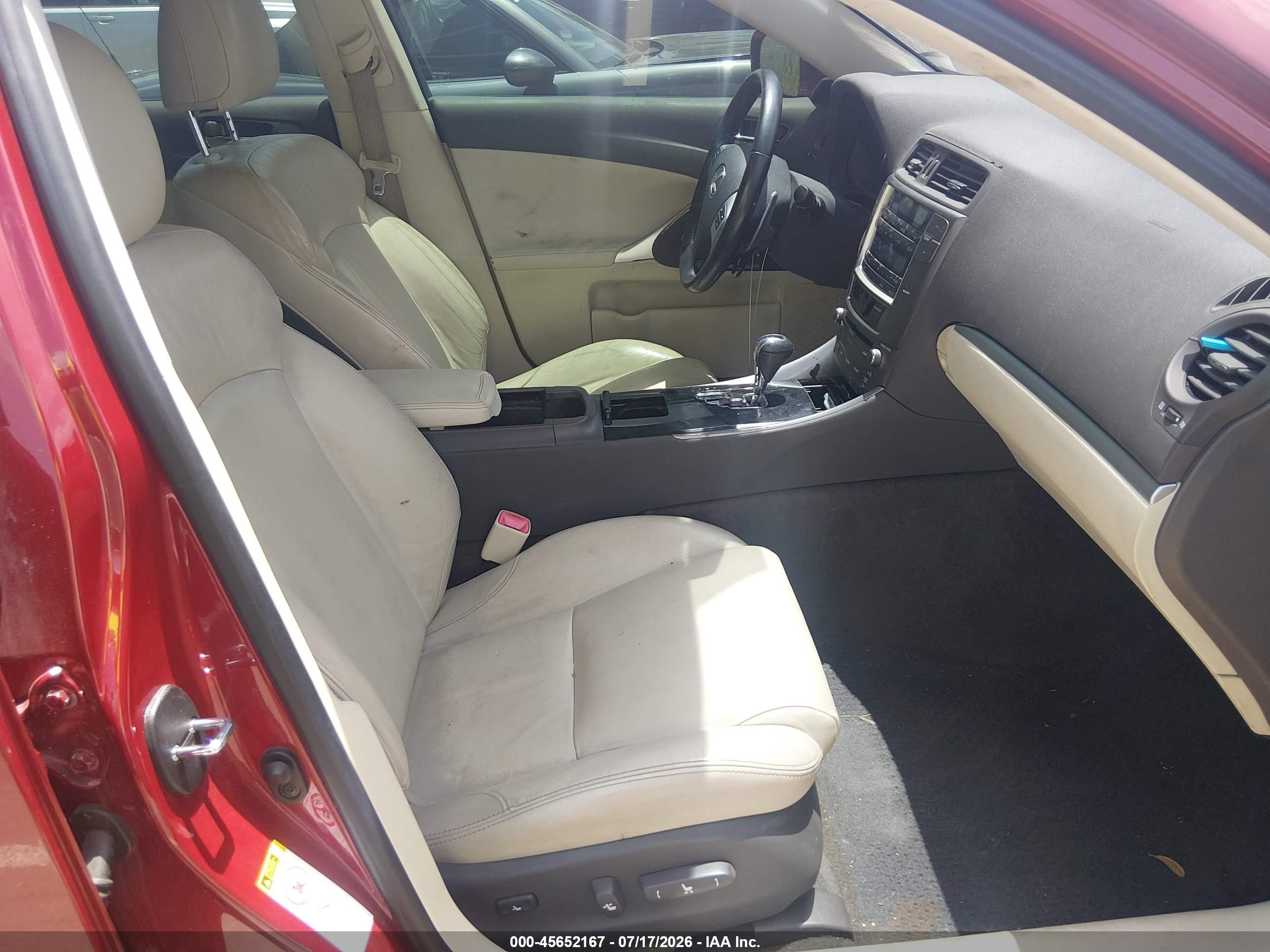 2012 Lexus Is 250   Red vin: JTHBF5C28C5161249
