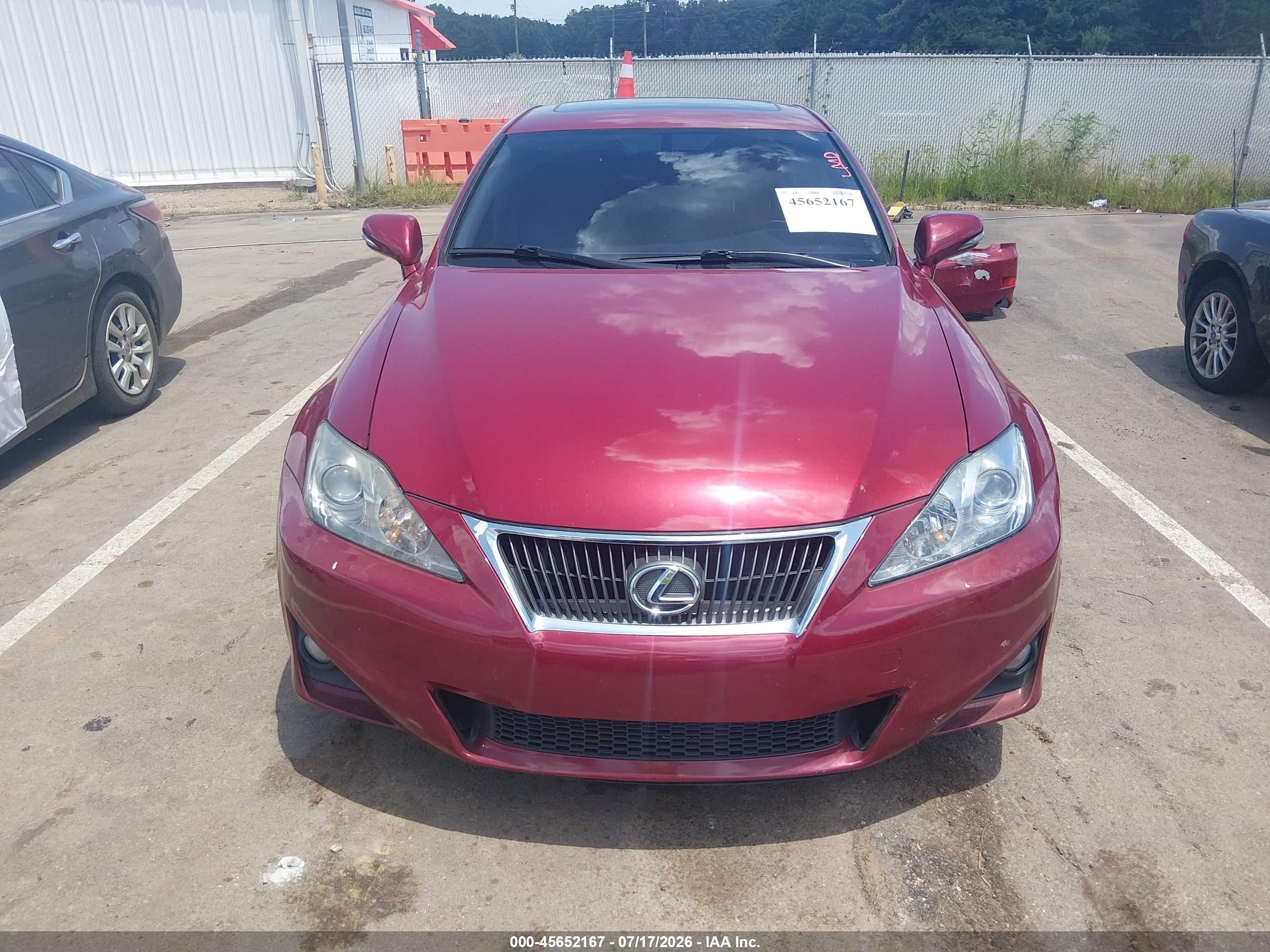 2012 Lexus Is 250   Red vin: JTHBF5C28C5161249