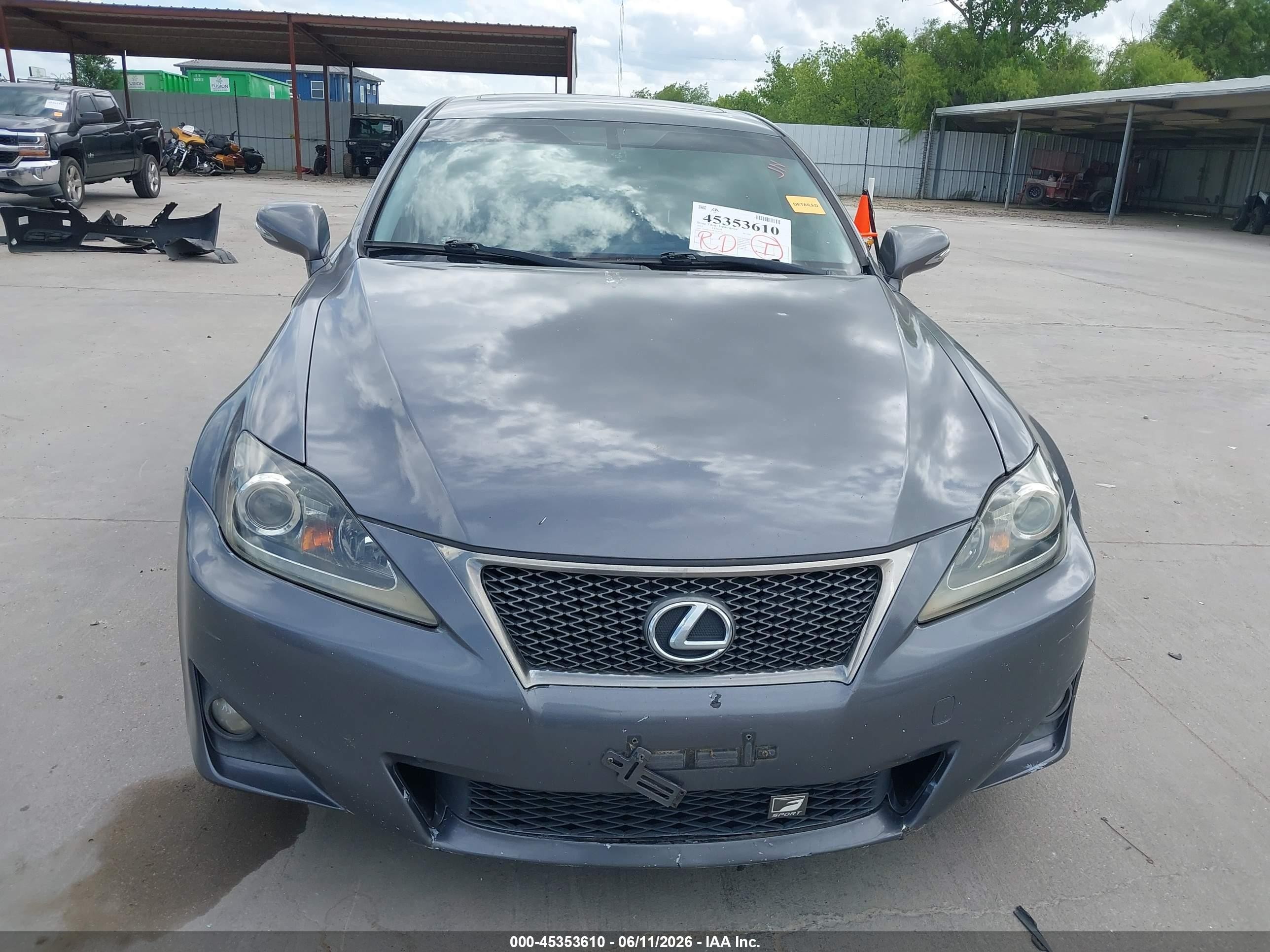 2012 Lexus Is 250   Gray vin: JTHBF5C28C5174566