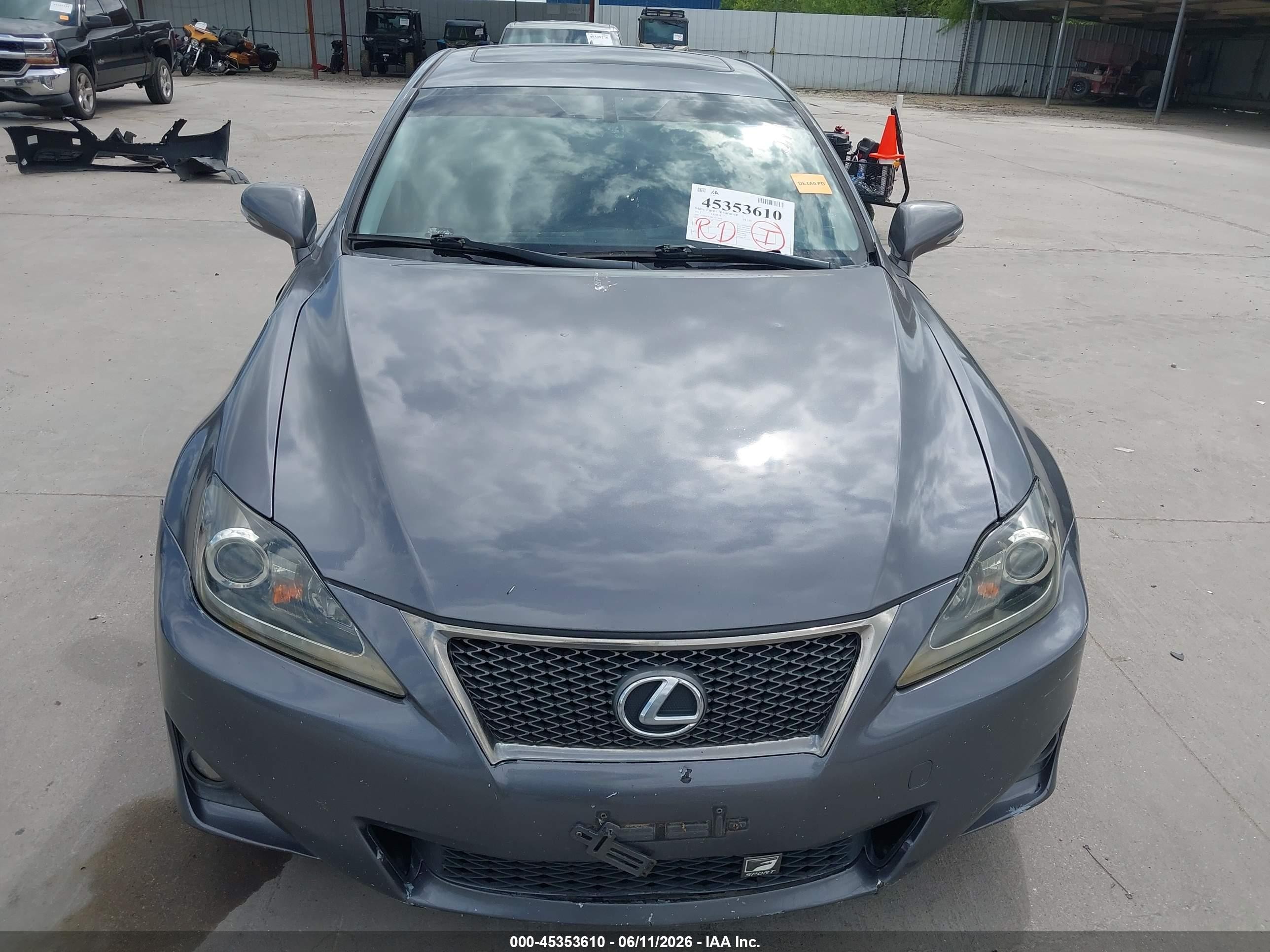 2012 Lexus Is 250   Gray vin: JTHBF5C28C5174566