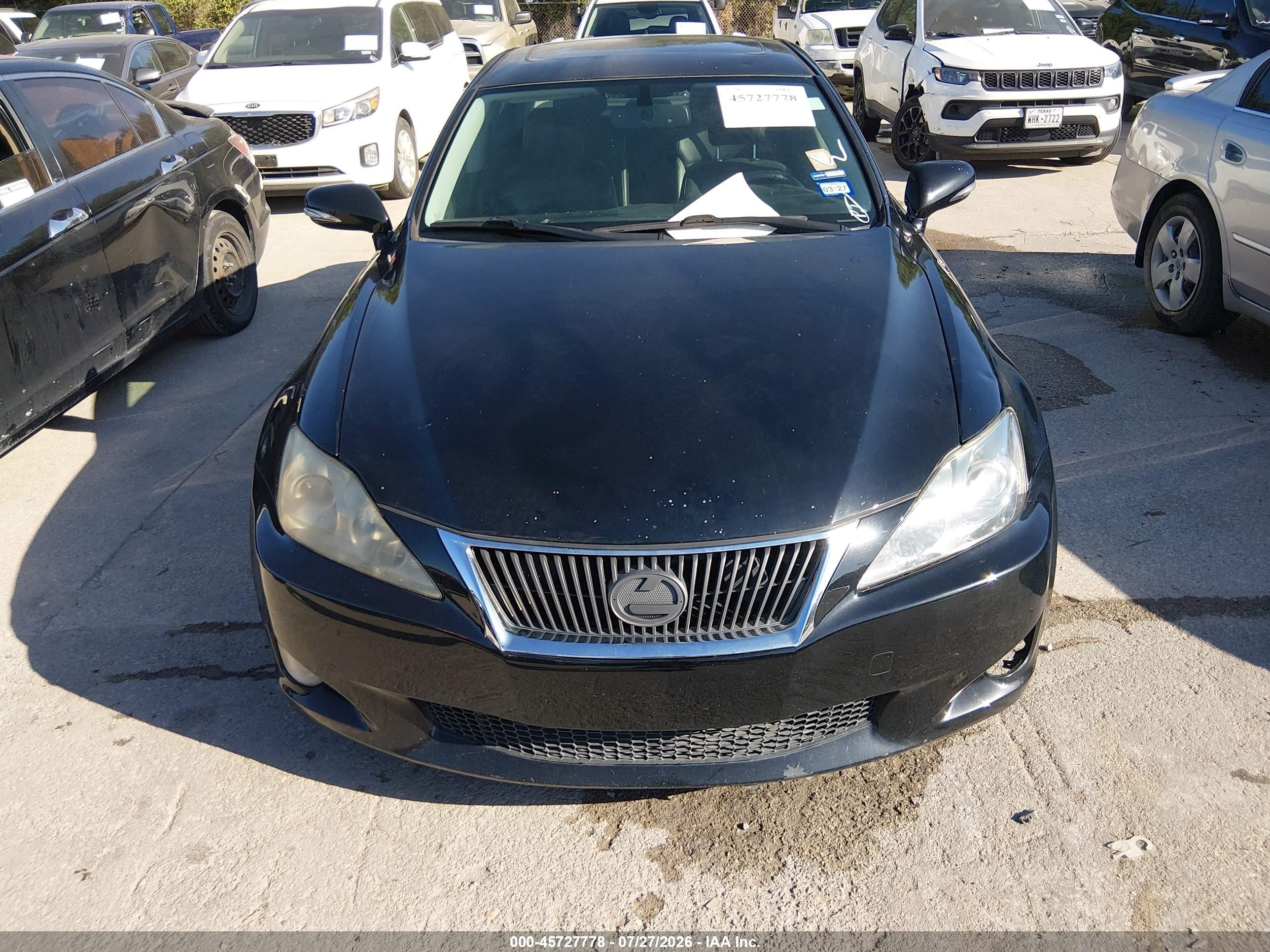 2010 Lexus Is 250   Black vin: JTHBF5C29A2095048