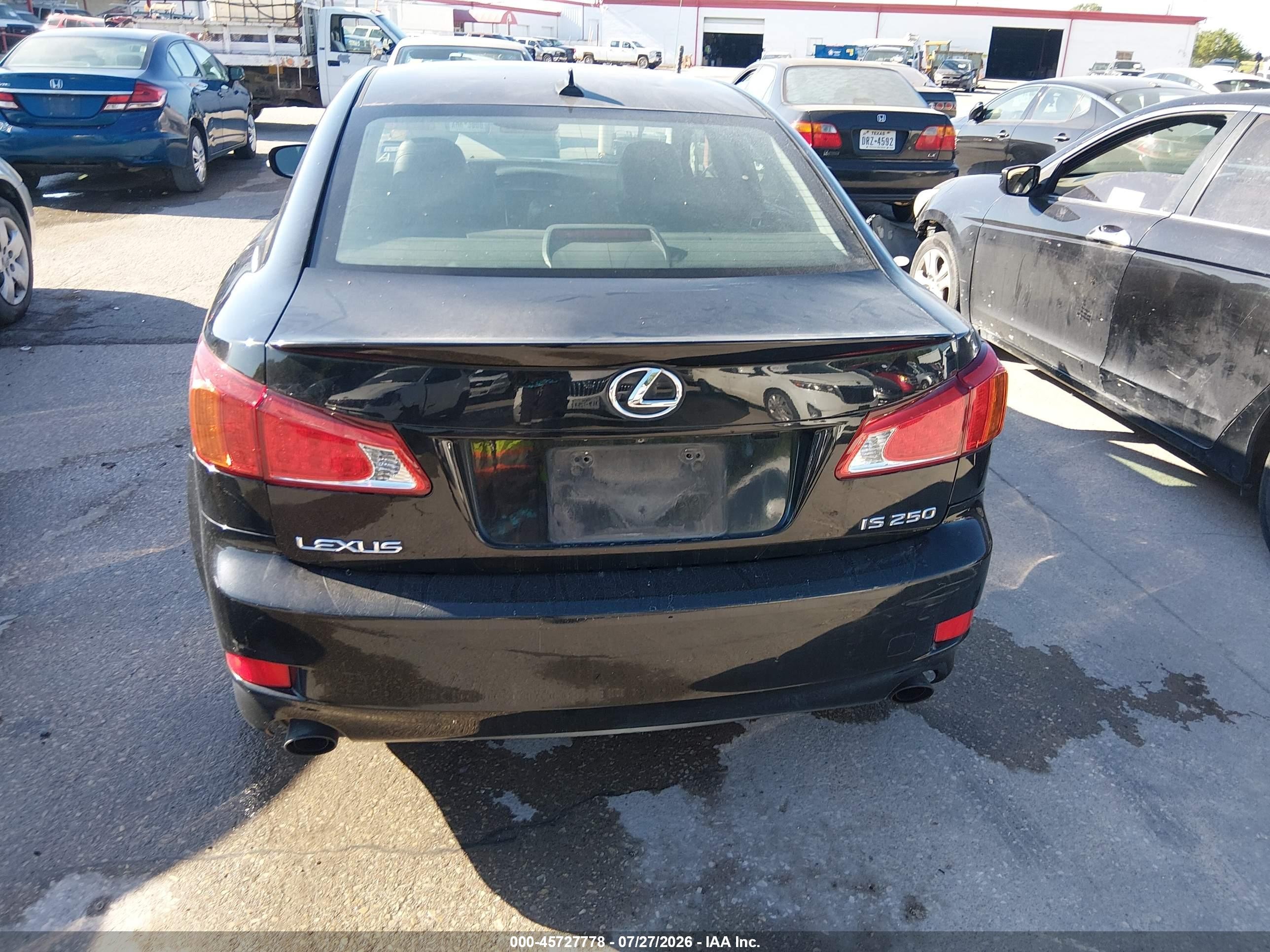 2010 Lexus Is 250   Black vin: JTHBF5C29A2095048