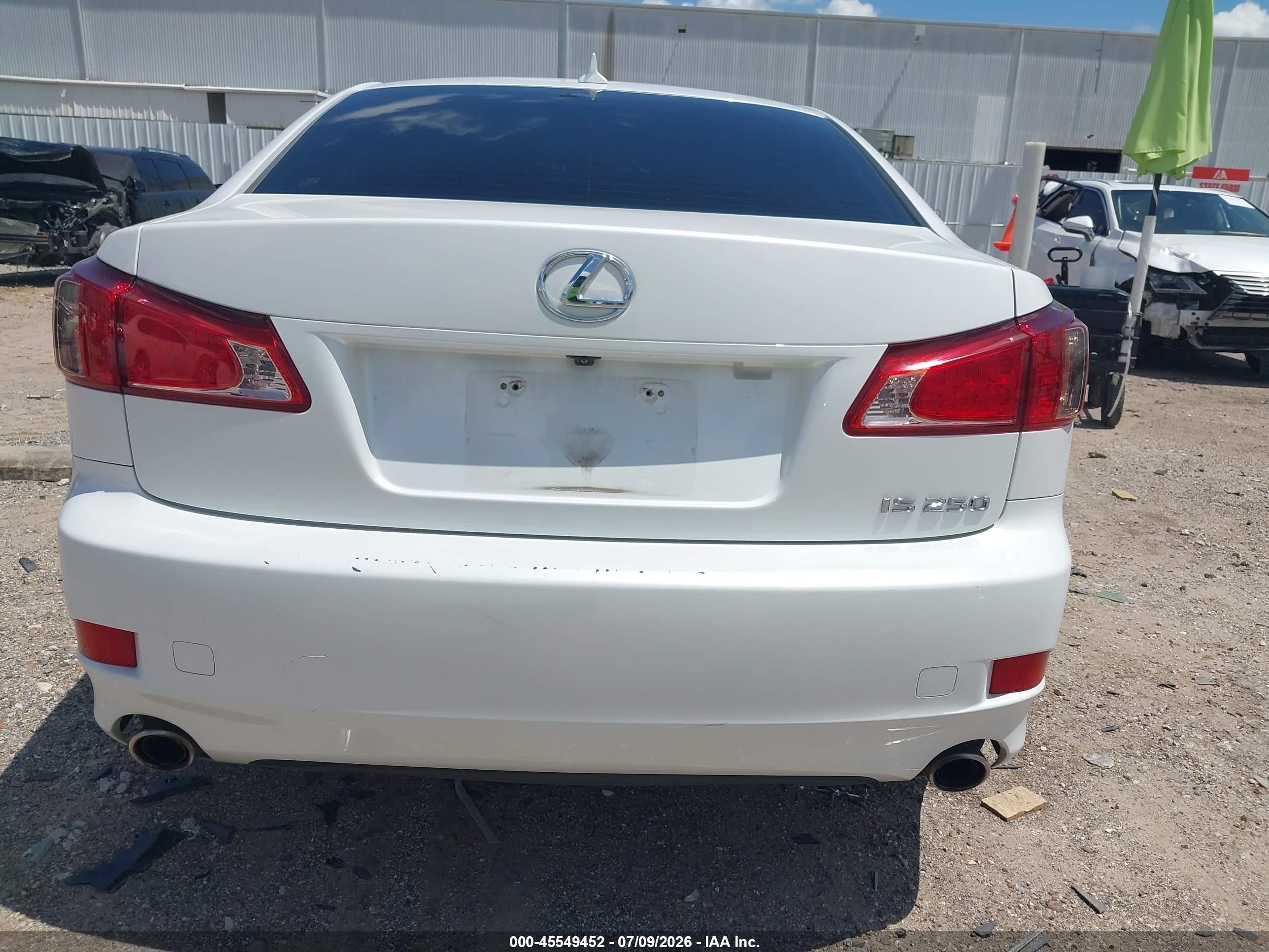 2012 Lexus Is 250   Белый vin: JTHBF5C2XC5173693