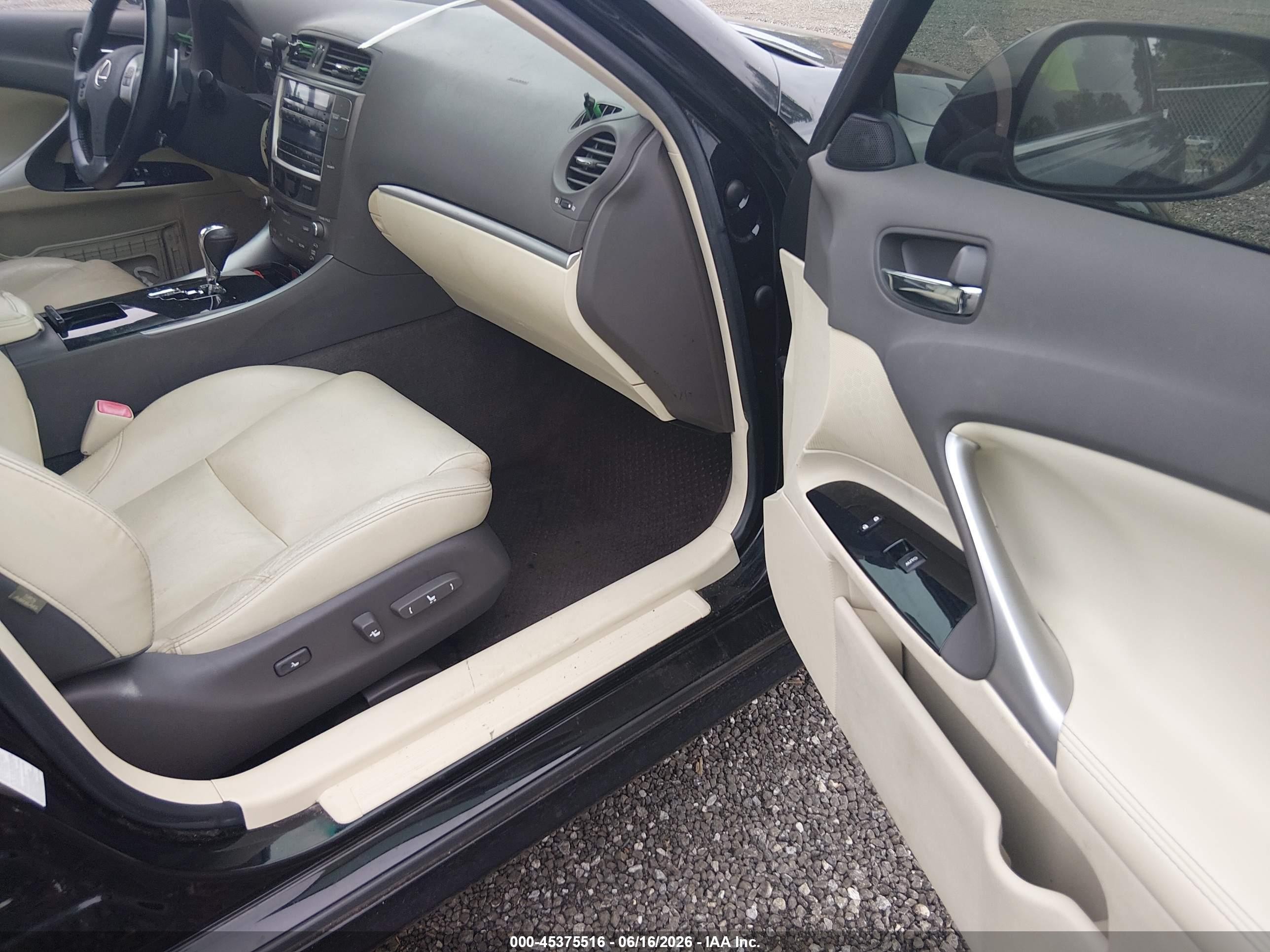 2012 Lexus Is 250   Black vin: JTHBF5C2XC5180644