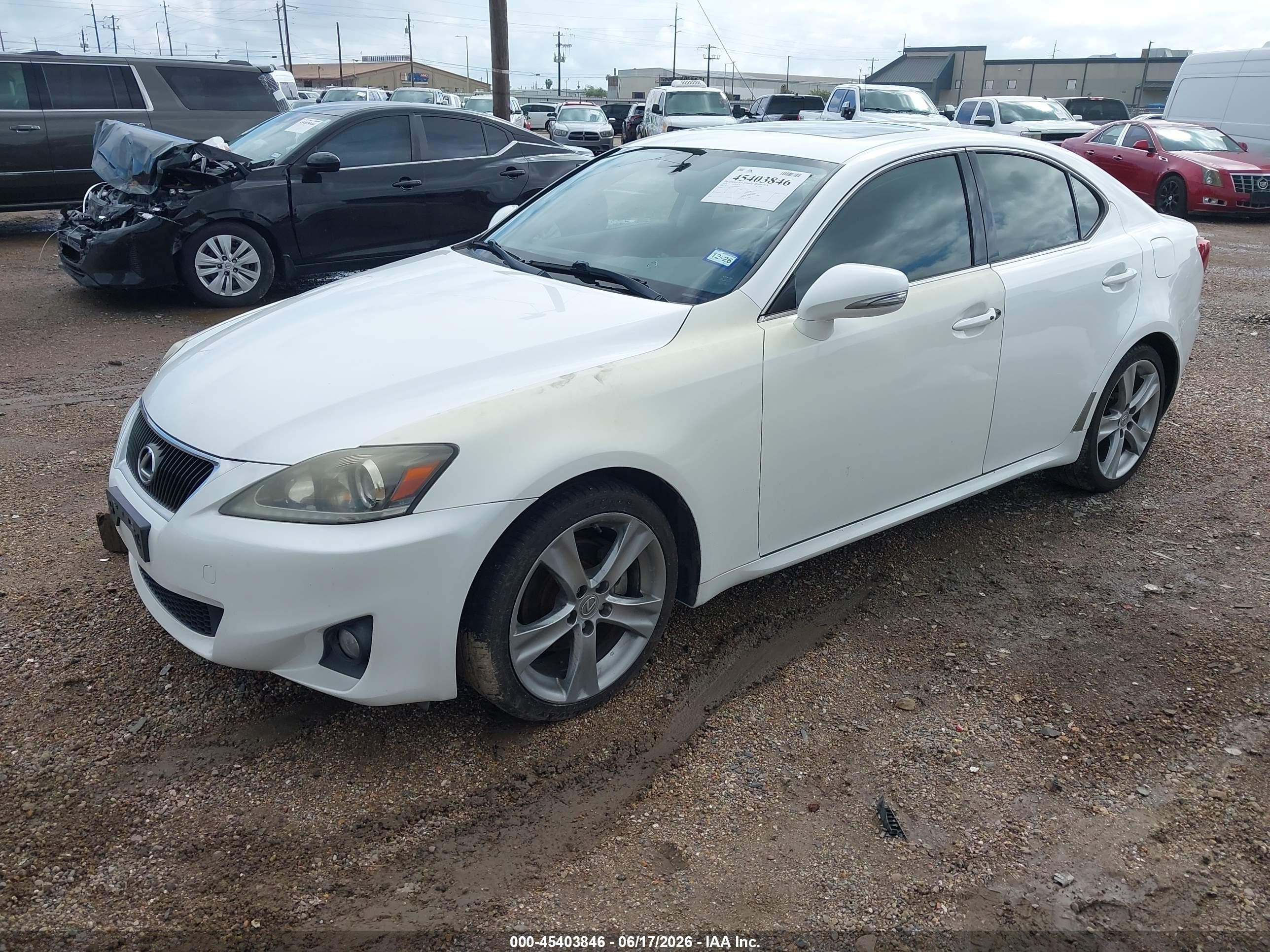 2013 Lexus Is 250 White vin: JTHBF5C2XD2103193