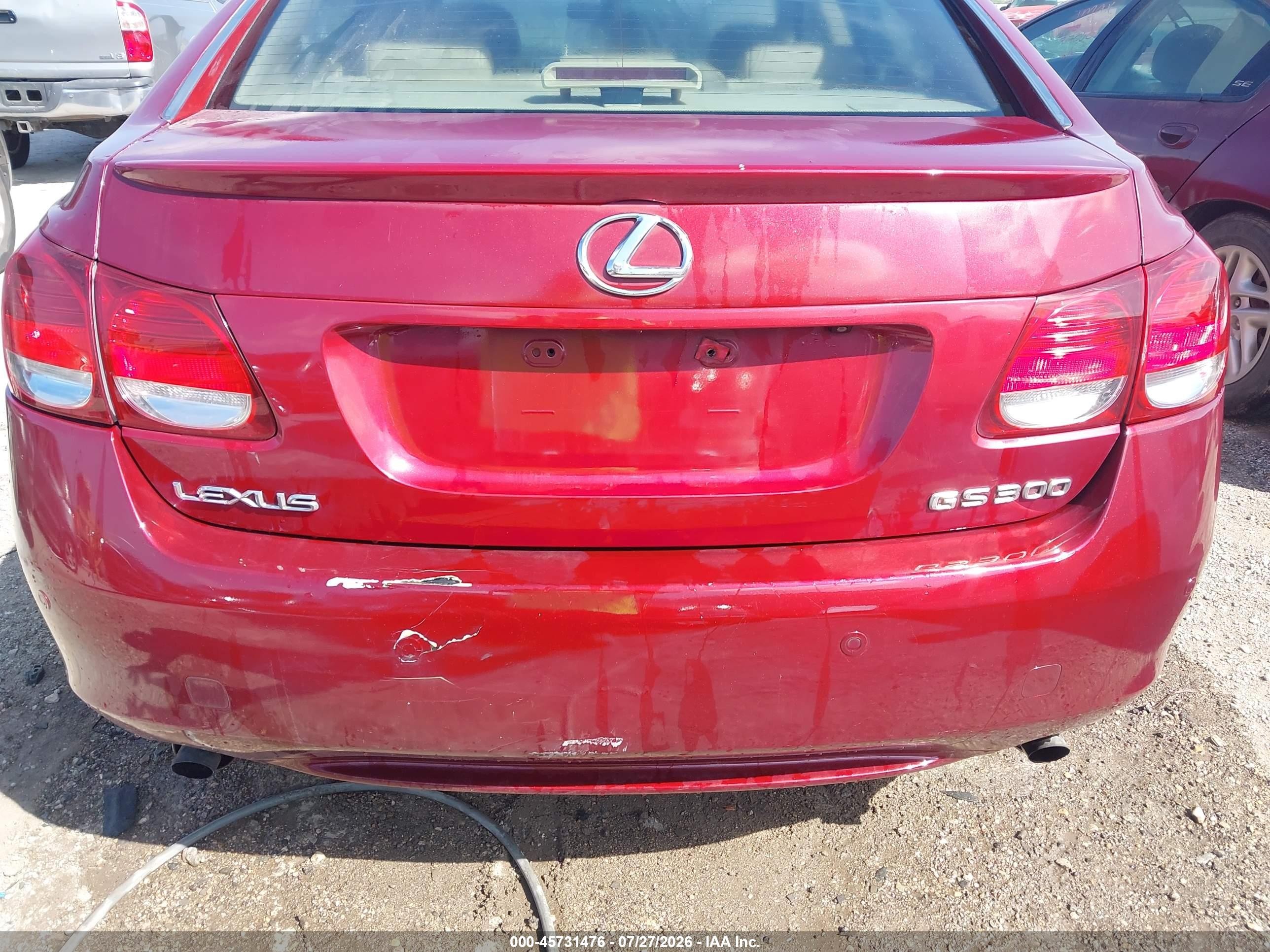 2006 Lexus Gs 300   Burgundy vin: JTHBH96S565020088