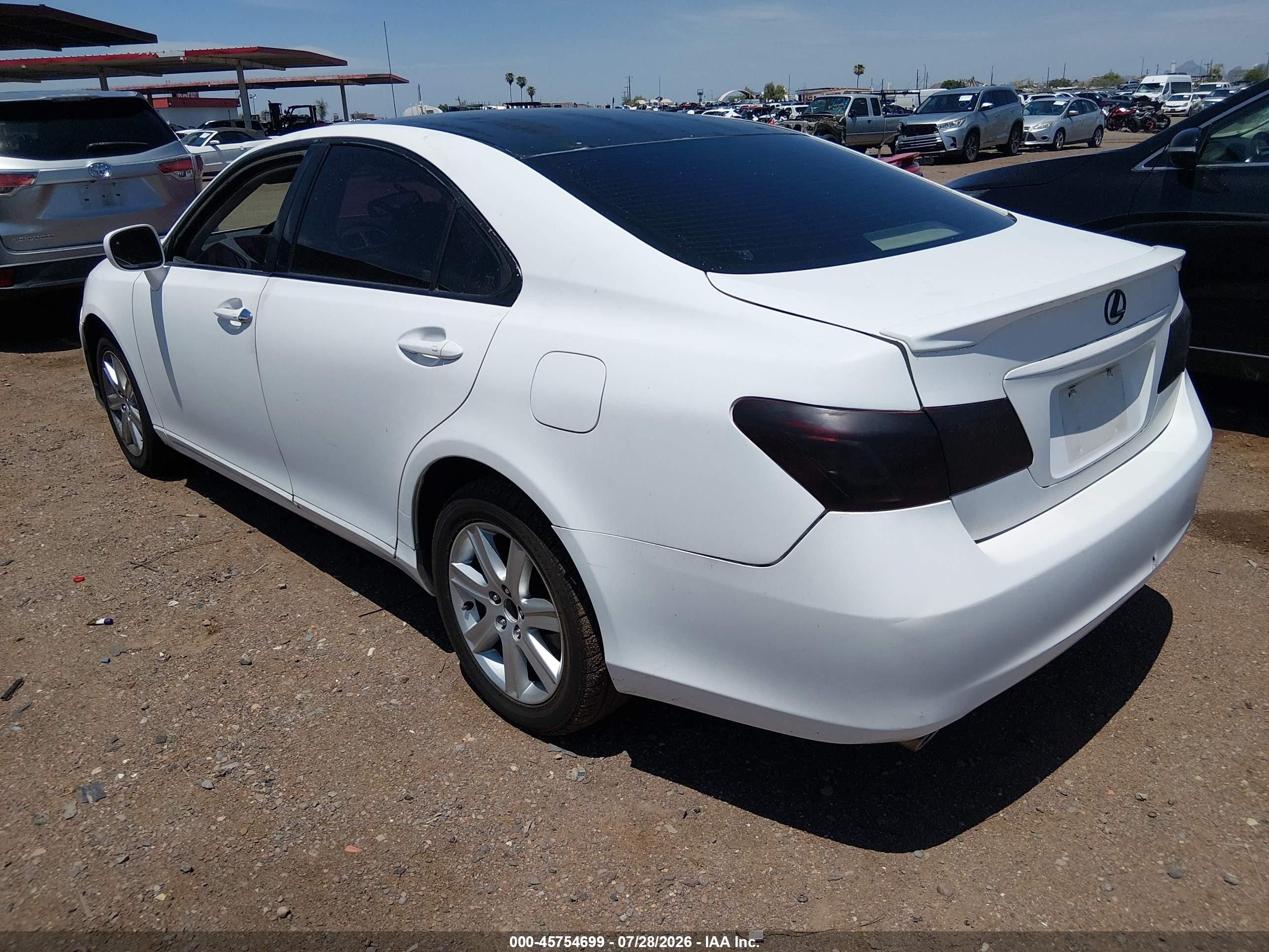 2007 Lexus Es 350   White vin: JTHBJ46G072012390