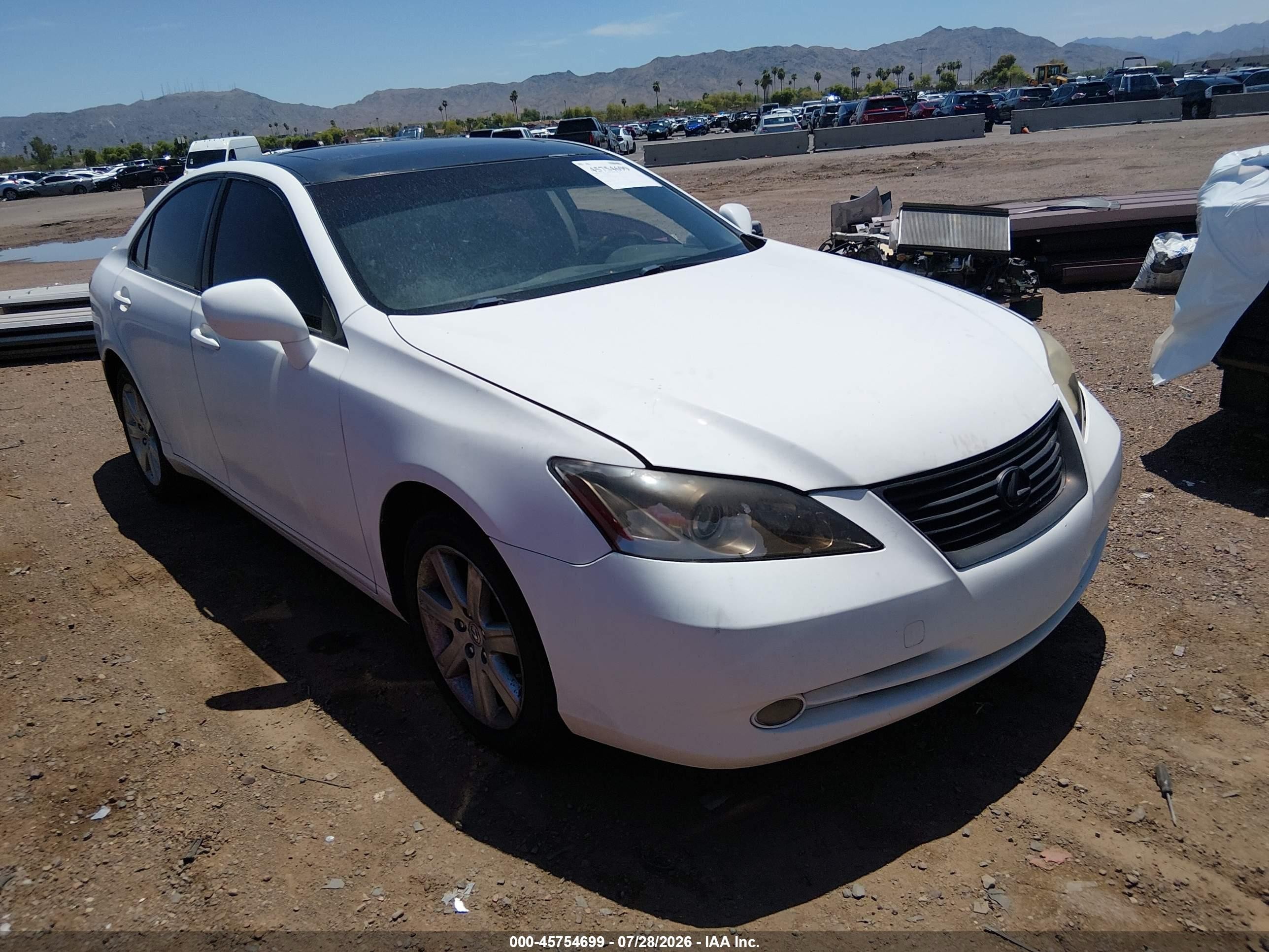 2007 Lexus Es 350   Белый vin: JTHBJ46G072012390