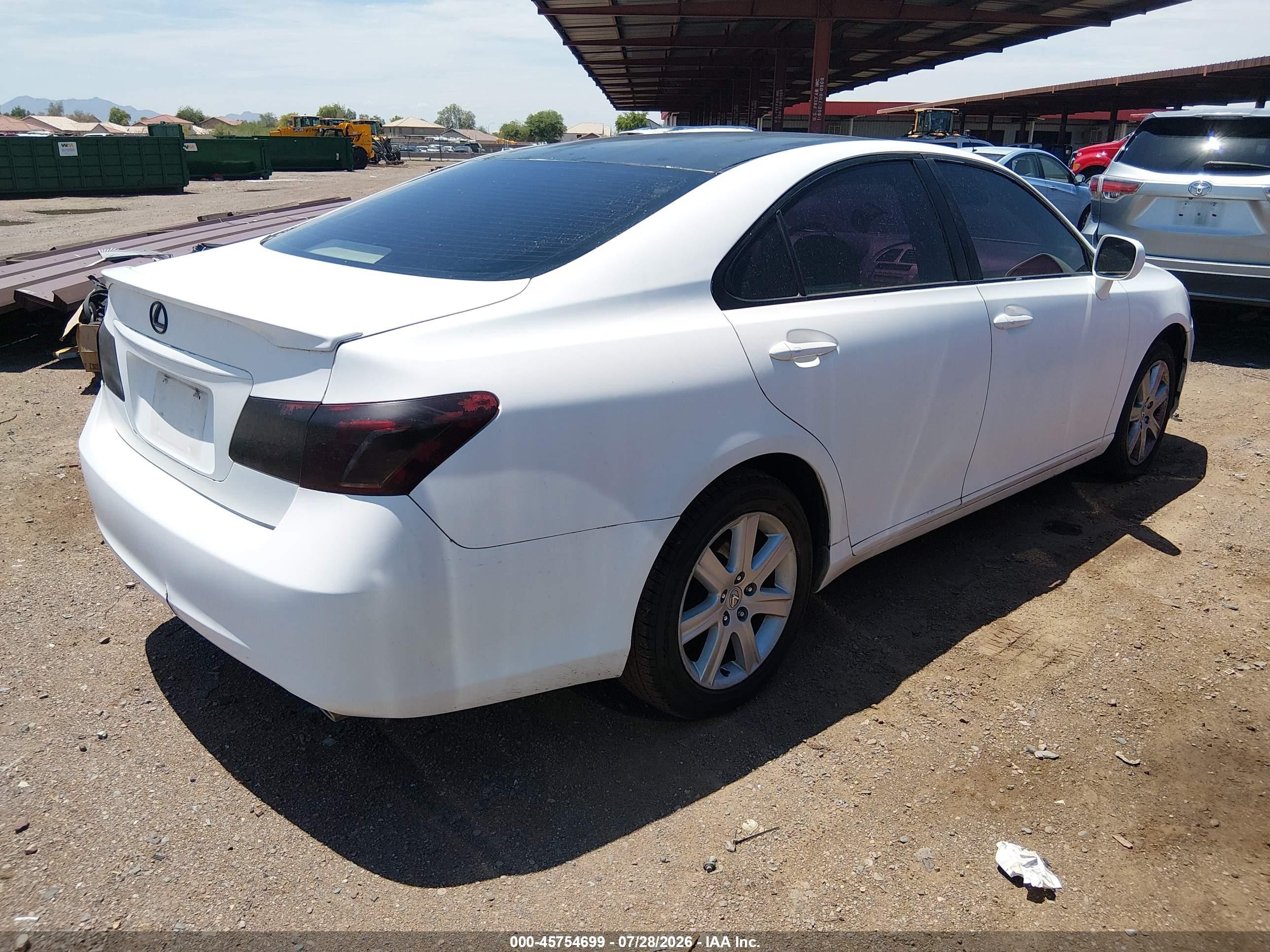 2007 Lexus Es 350   White vin: JTHBJ46G072012390