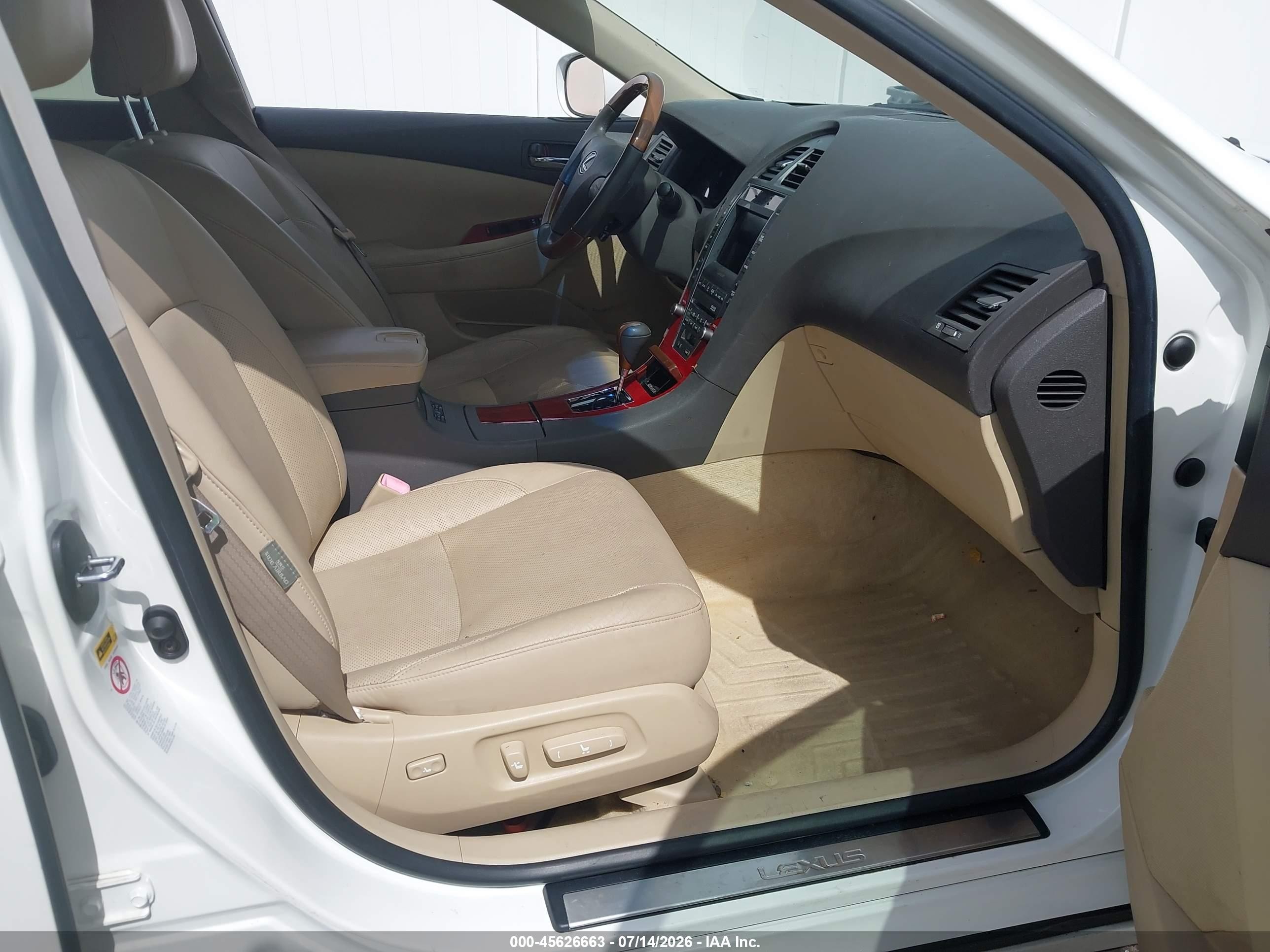 2007 Lexus Es 350 White vin: JTHBJ46G072022966