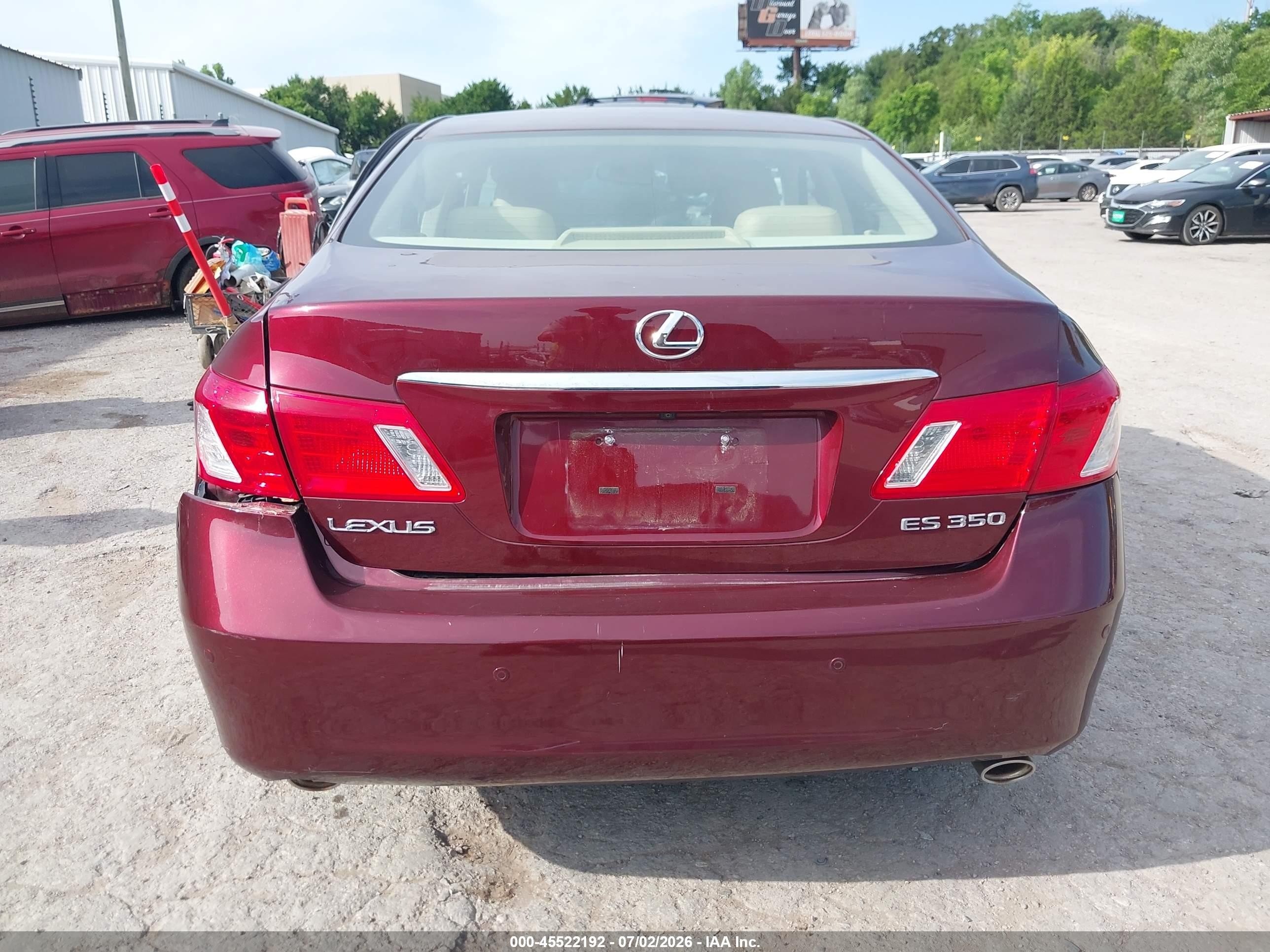 2007 Lexus Es 350   Red vin: JTHBJ46G072113459