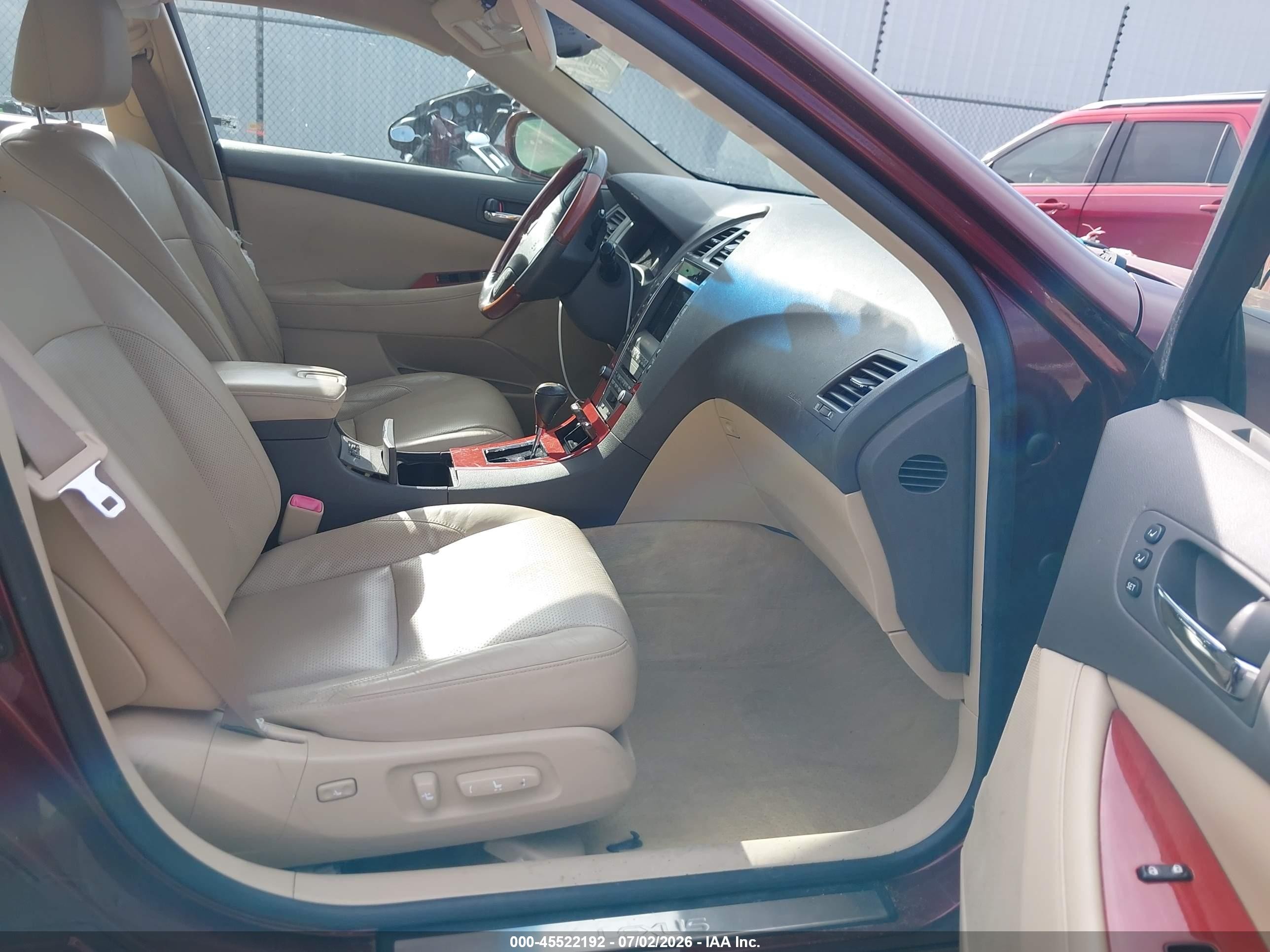 2007 Lexus Es 350   Red vin: JTHBJ46G072113459