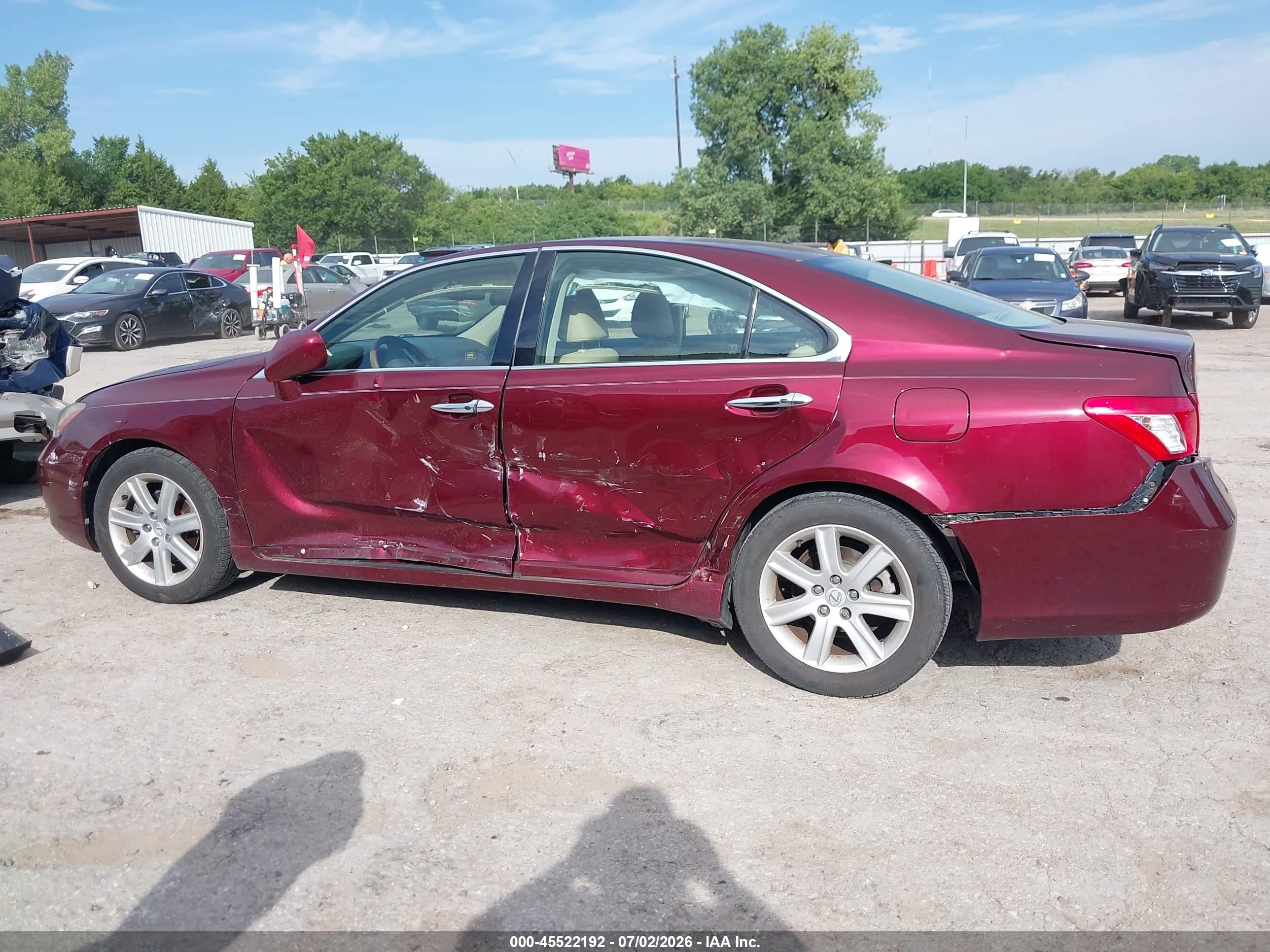 2007 Lexus Es 350   Red vin: JTHBJ46G072113459