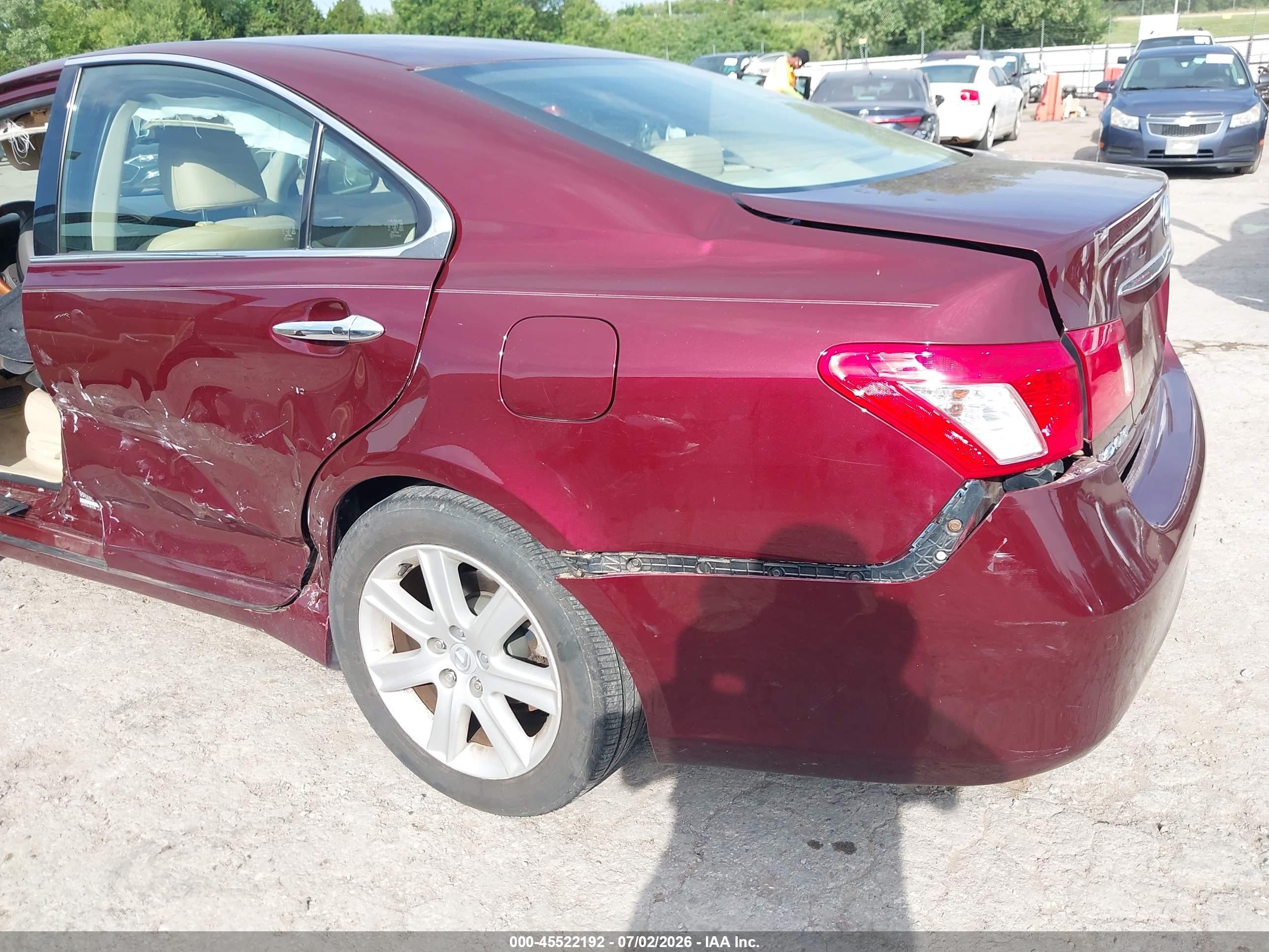 2007 Lexus Es 350   Red vin: JTHBJ46G072113459