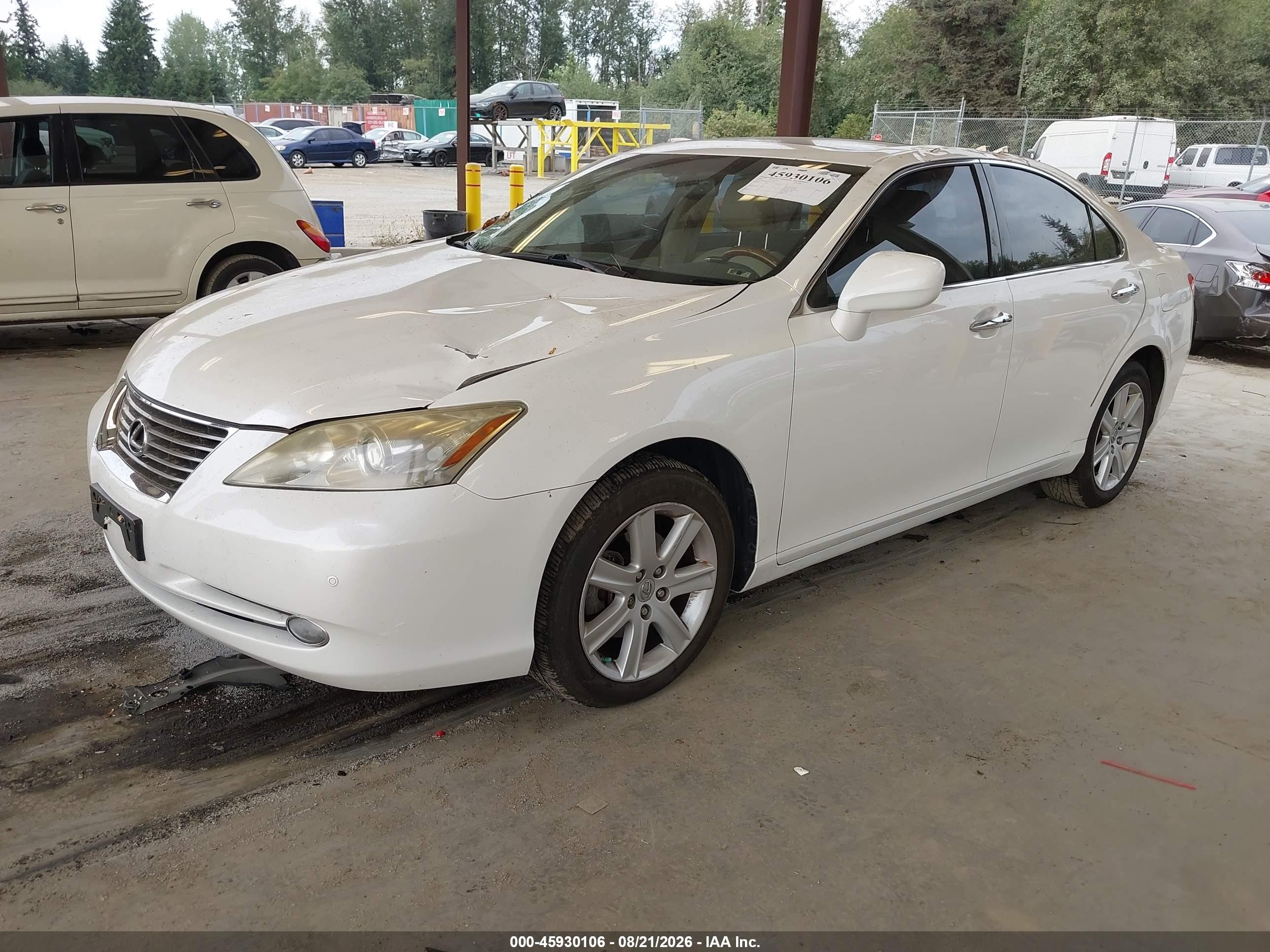 2007 Lexus Es 350   White vin: JTHBJ46G072119813