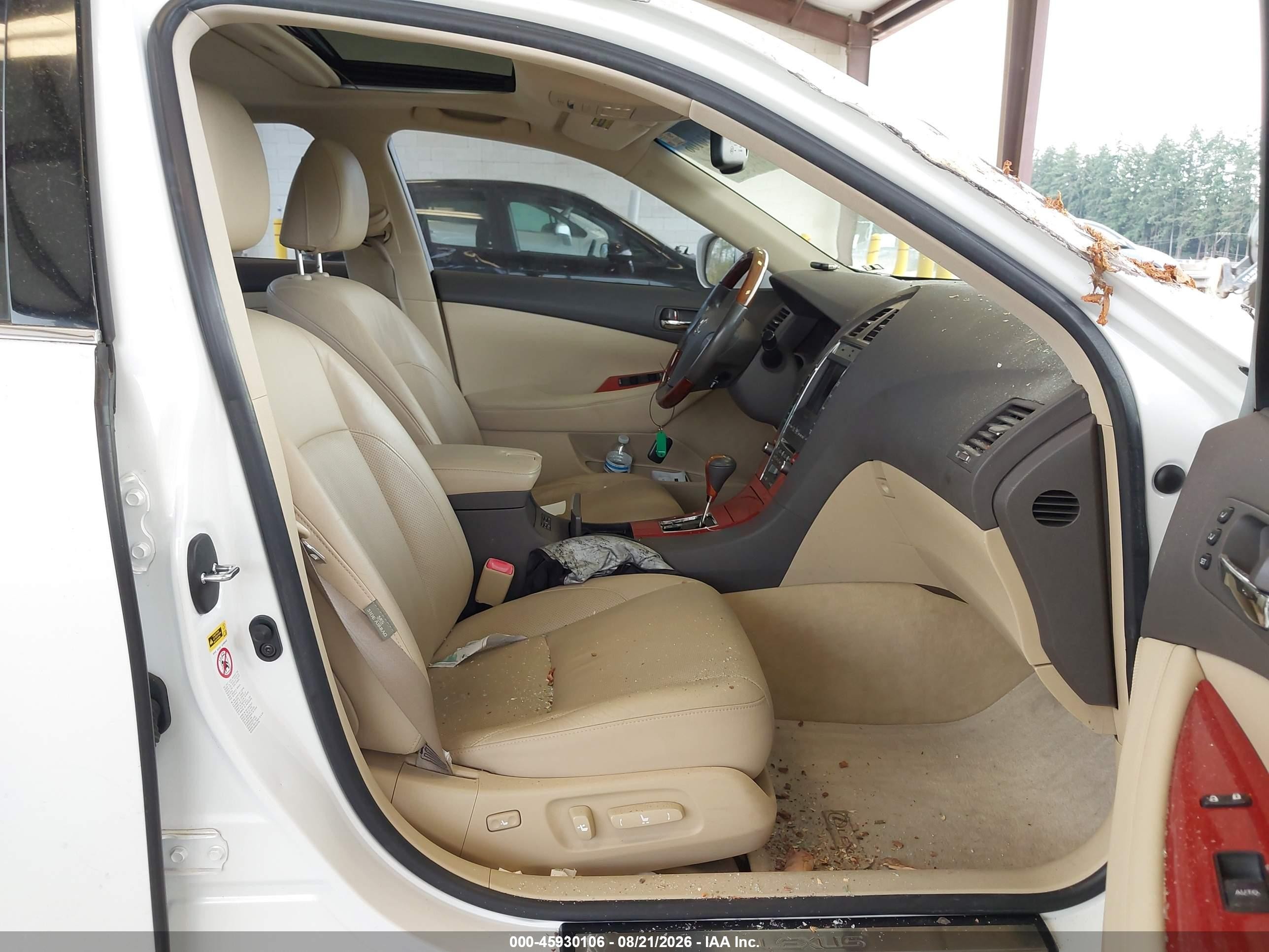 2007 Lexus Es 350   White vin: JTHBJ46G072119813