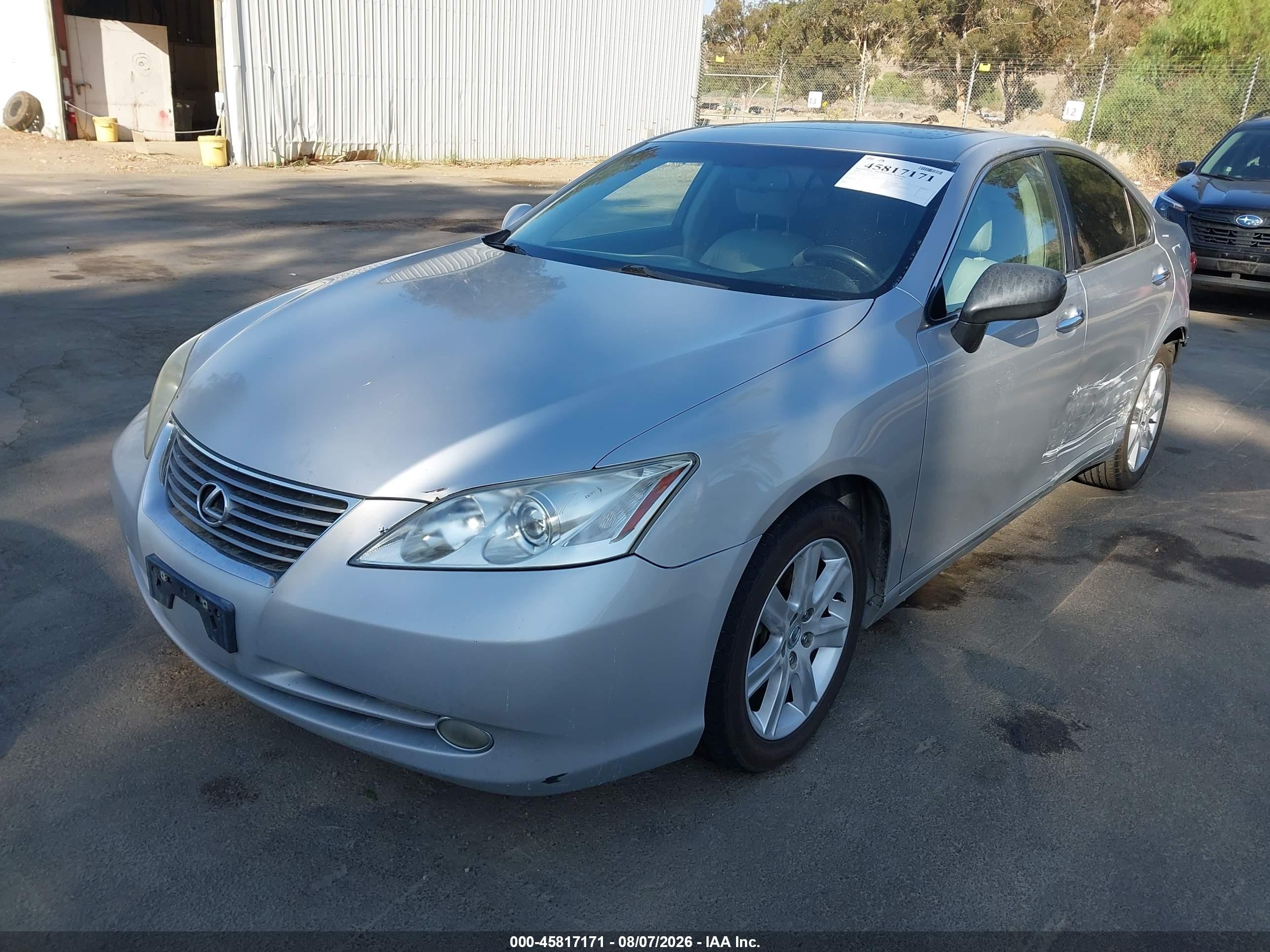2008 Lexus Es 350 Silver vin: JTHBJ46G082208606