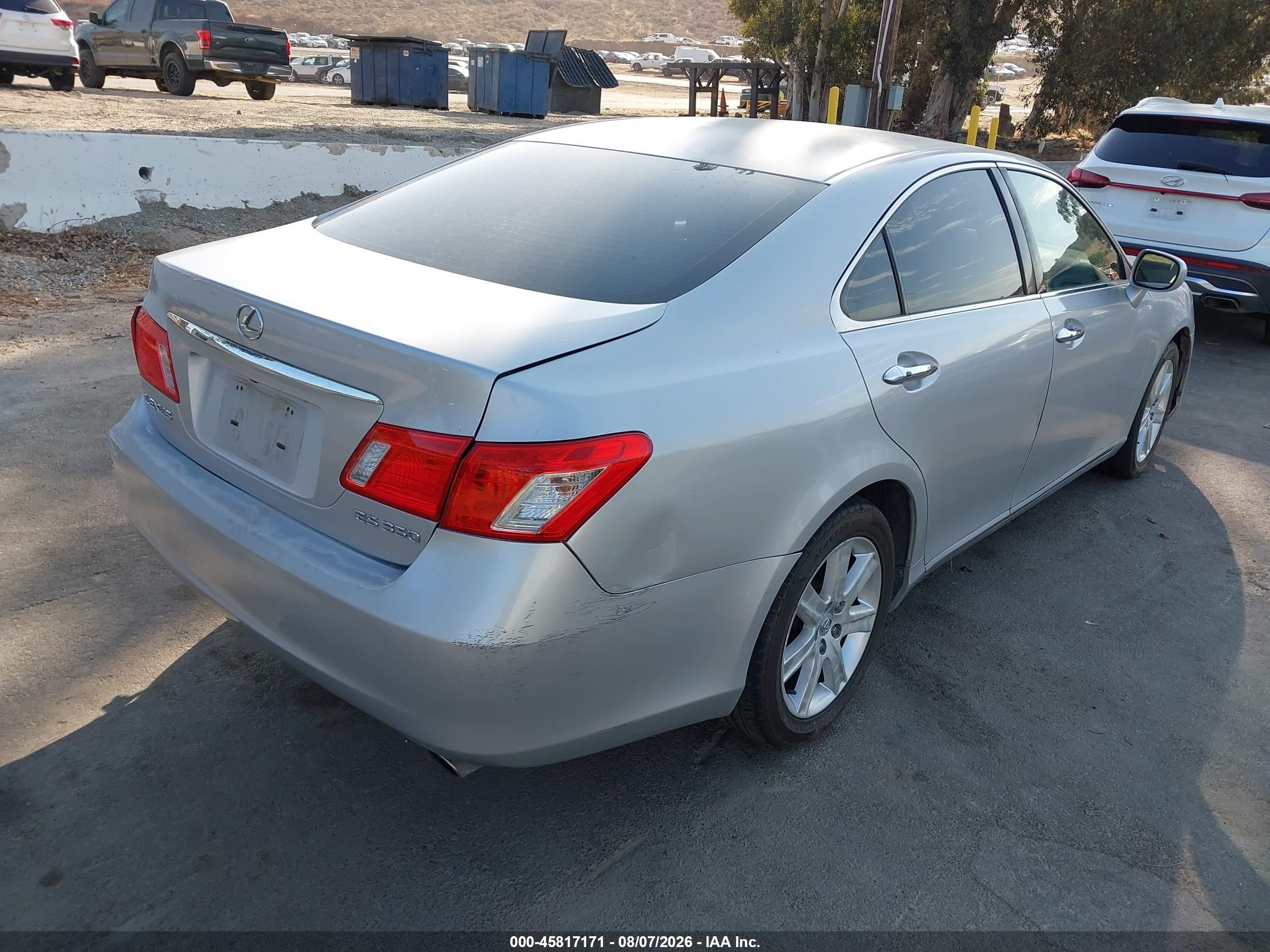 2008 Lexus Es 350 Silver vin: JTHBJ46G082208606