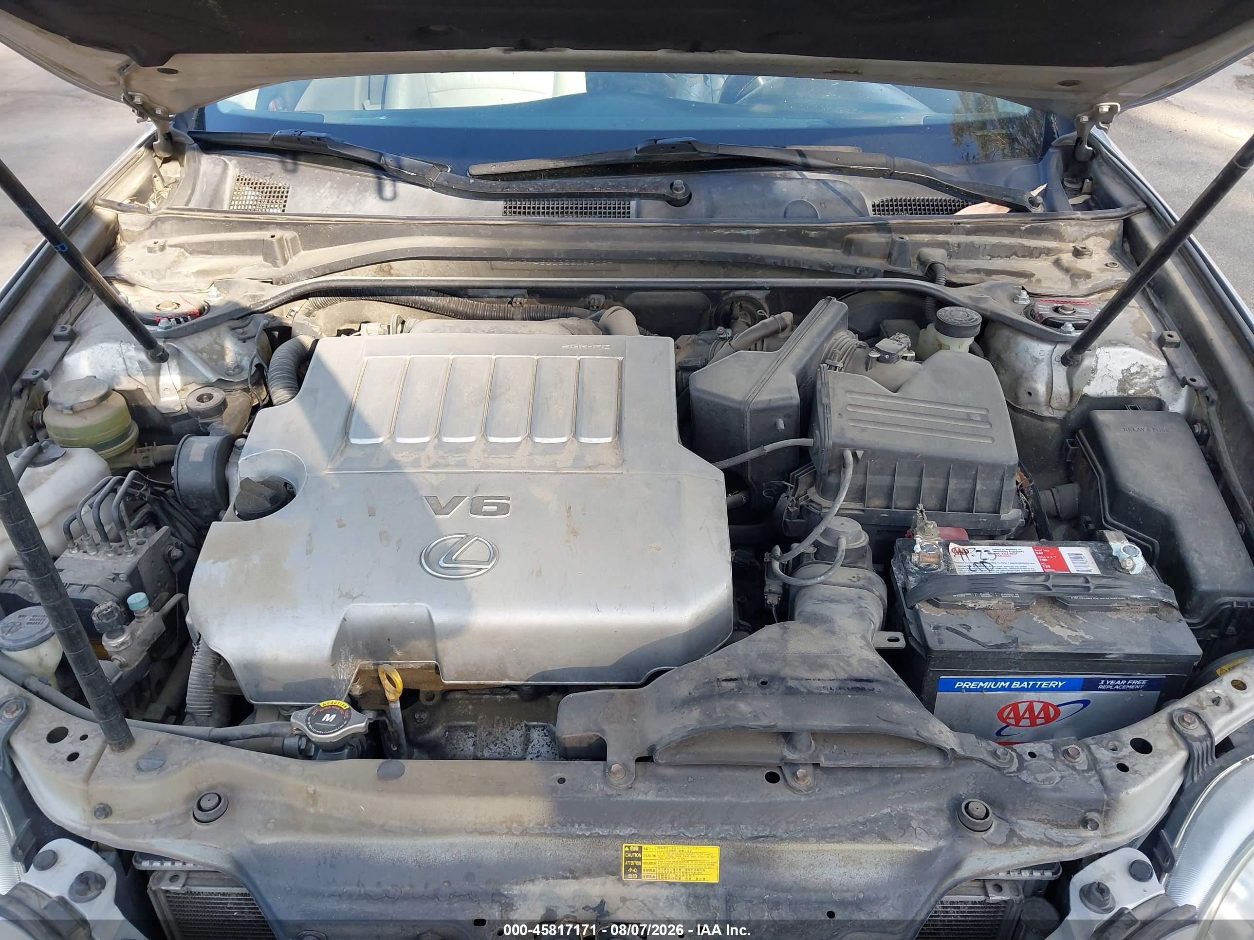 2008 Lexus Es 350 Silver vin: JTHBJ46G082208606