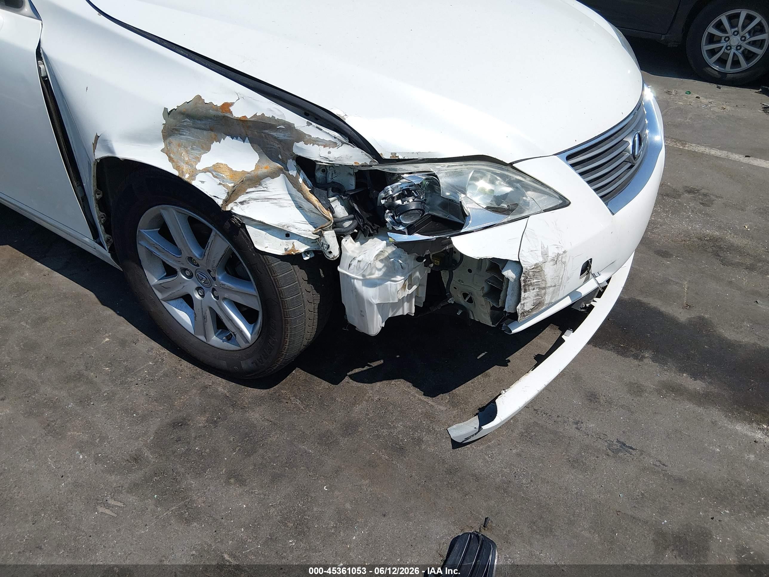 2008 Lexus Es 350   White vin: JTHBJ46G082210288