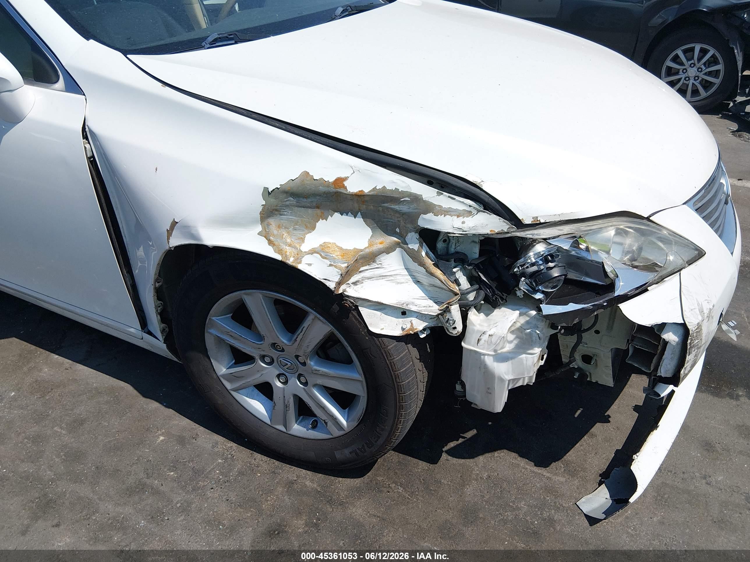 2008 Lexus Es 350   White vin: JTHBJ46G082210288