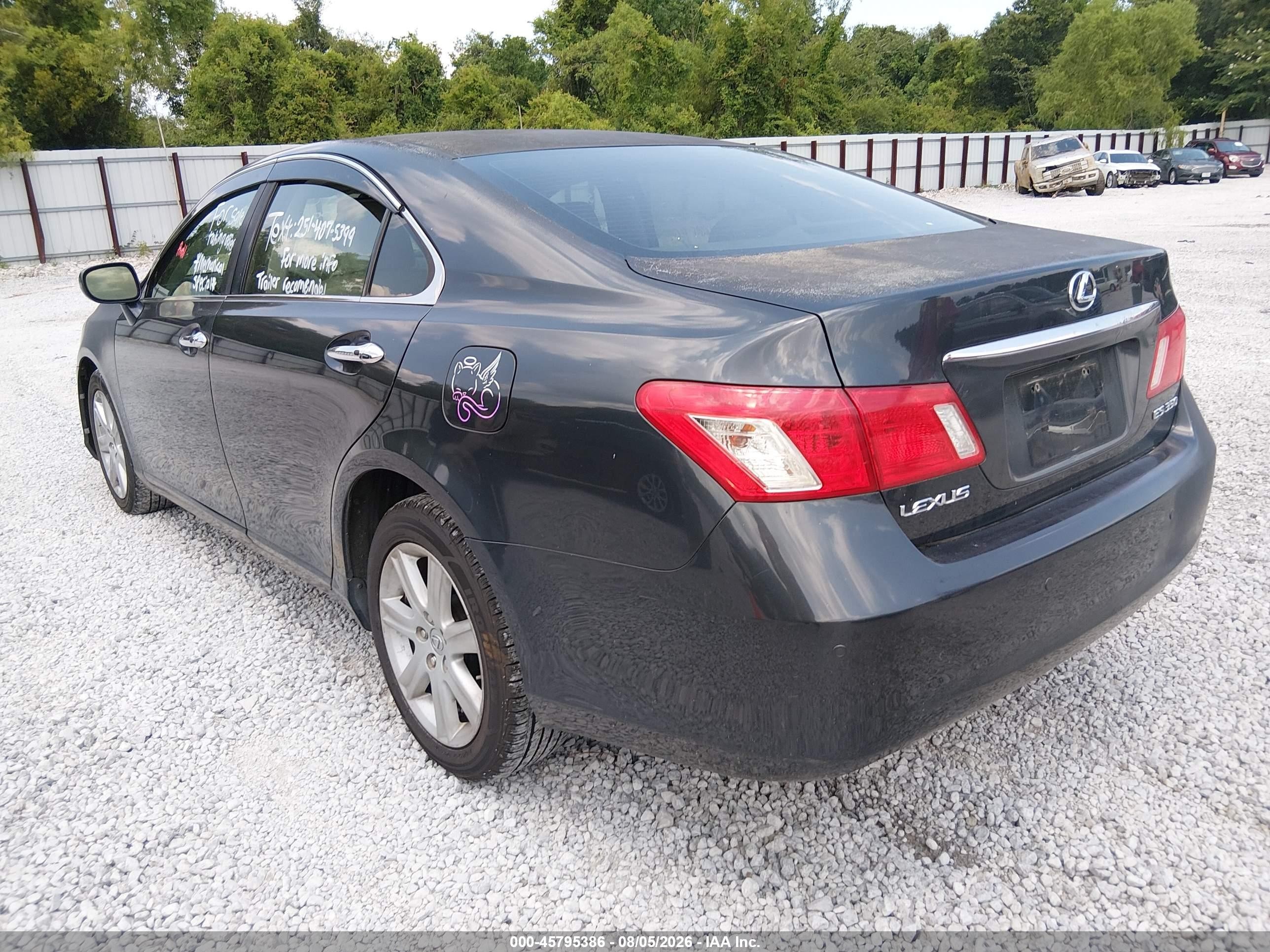 2009 Lexus Es 350   Black vin: JTHBJ46G092339830