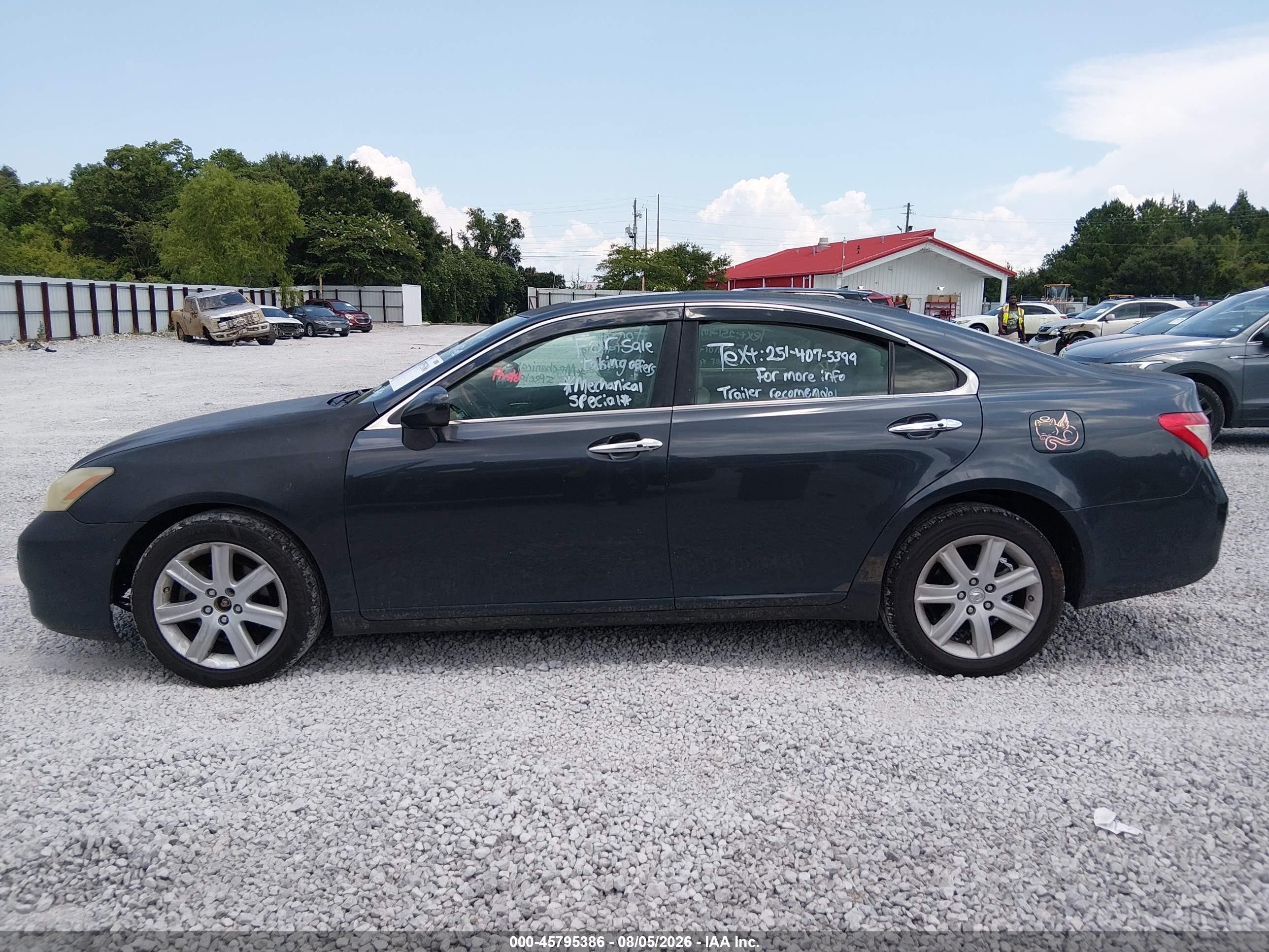 2009 Lexus Es 350   Black vin: JTHBJ46G092339830
