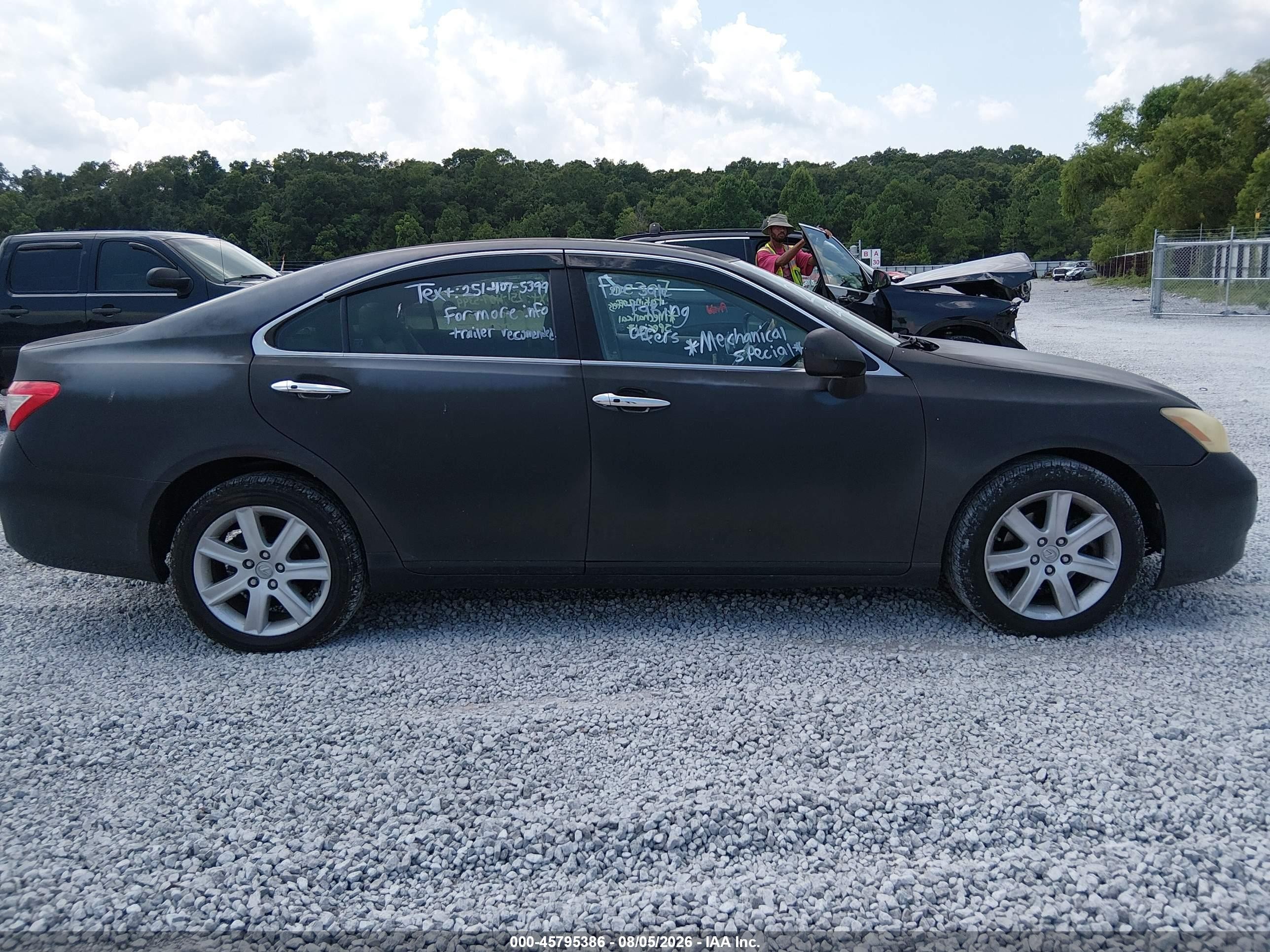 2009 Lexus Es 350   Black vin: JTHBJ46G092339830