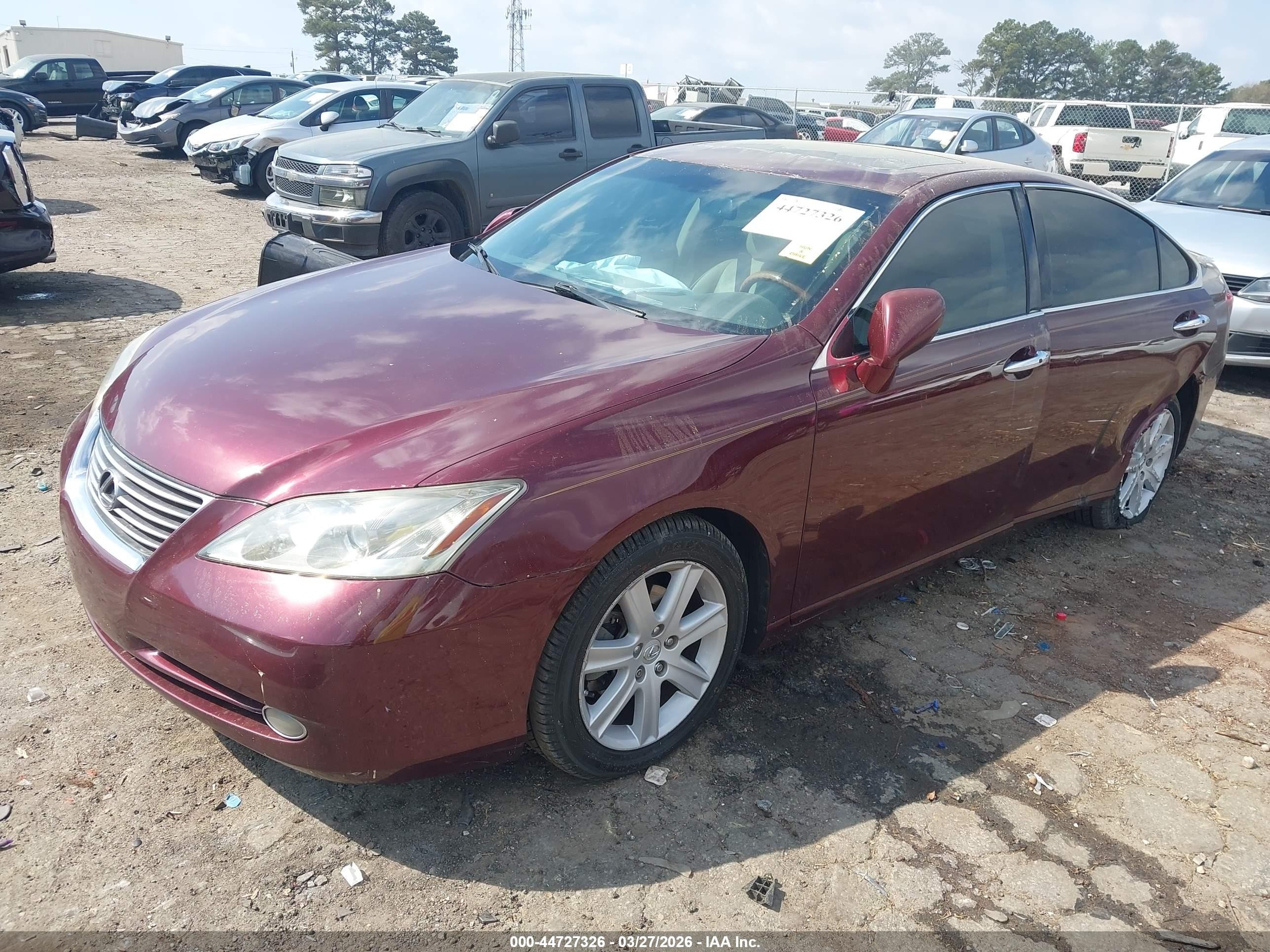 2007 Lexus Es 350   Бордовый vin: JTHBJ46G172138743