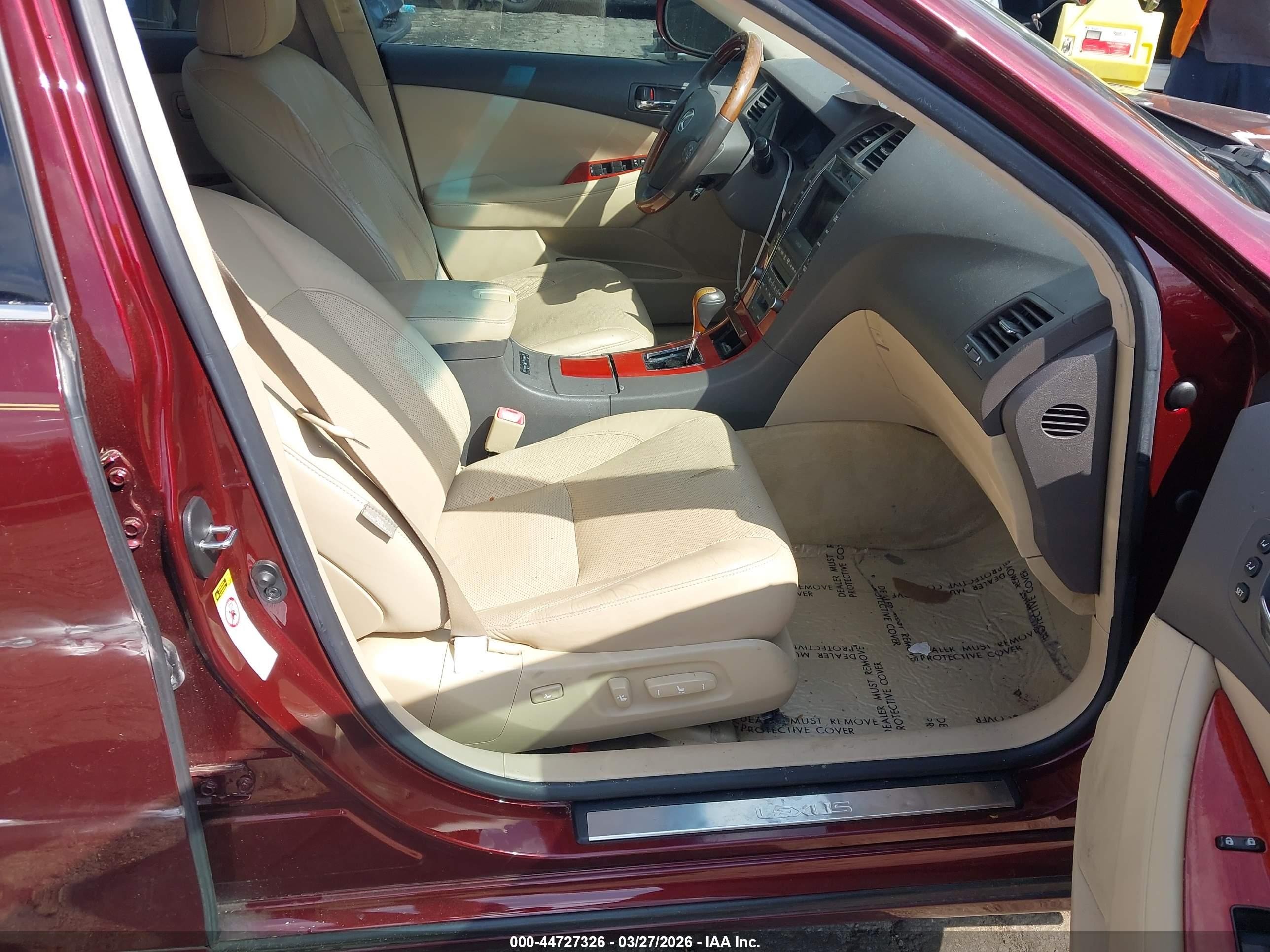 2007 Lexus Es 350   Бордовый vin: JTHBJ46G172138743