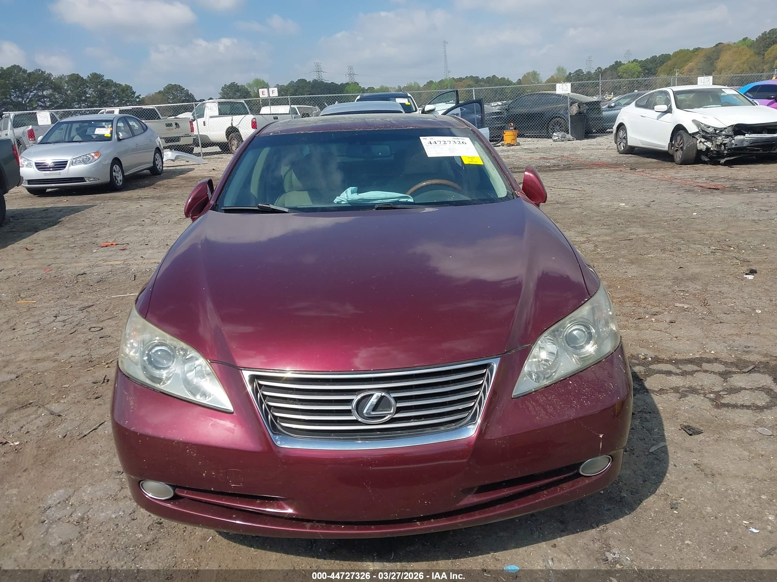 2007 Lexus Es 350   Бордовый vin: JTHBJ46G172138743