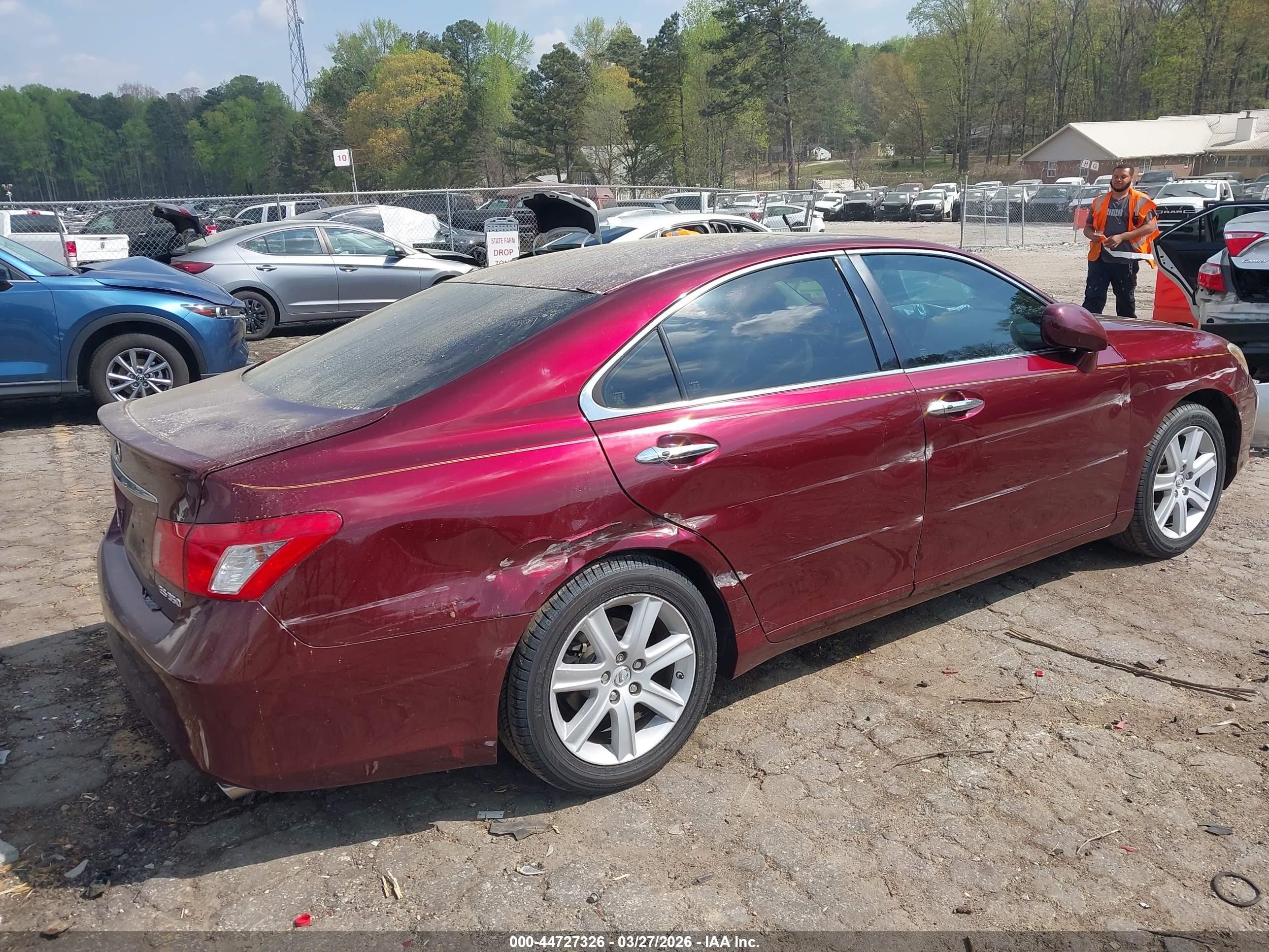 2007 Lexus Es 350   Бордовый vin: JTHBJ46G172138743