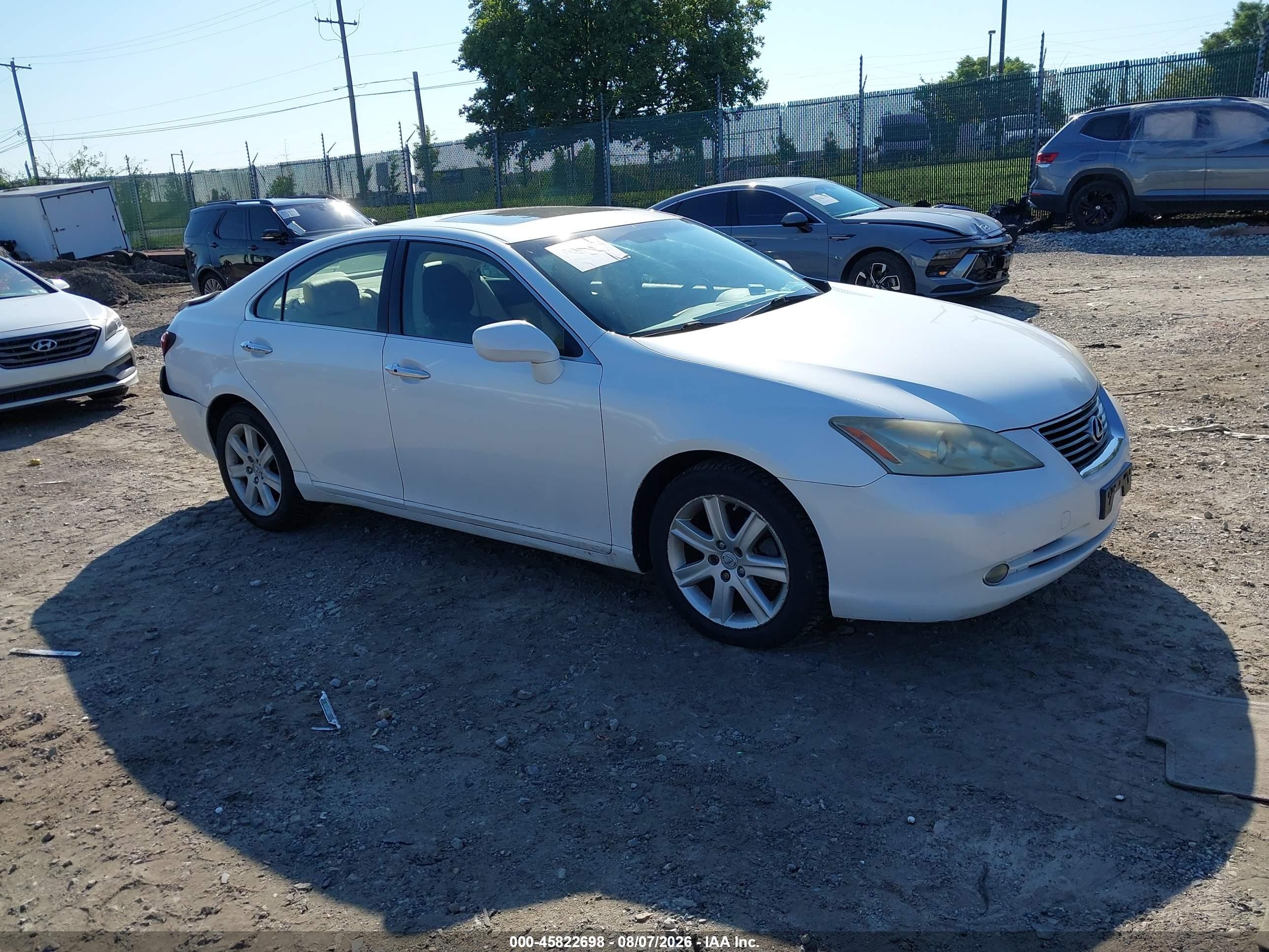 2008 Lexus Es 350   White vin: JTHBJ46G182180220