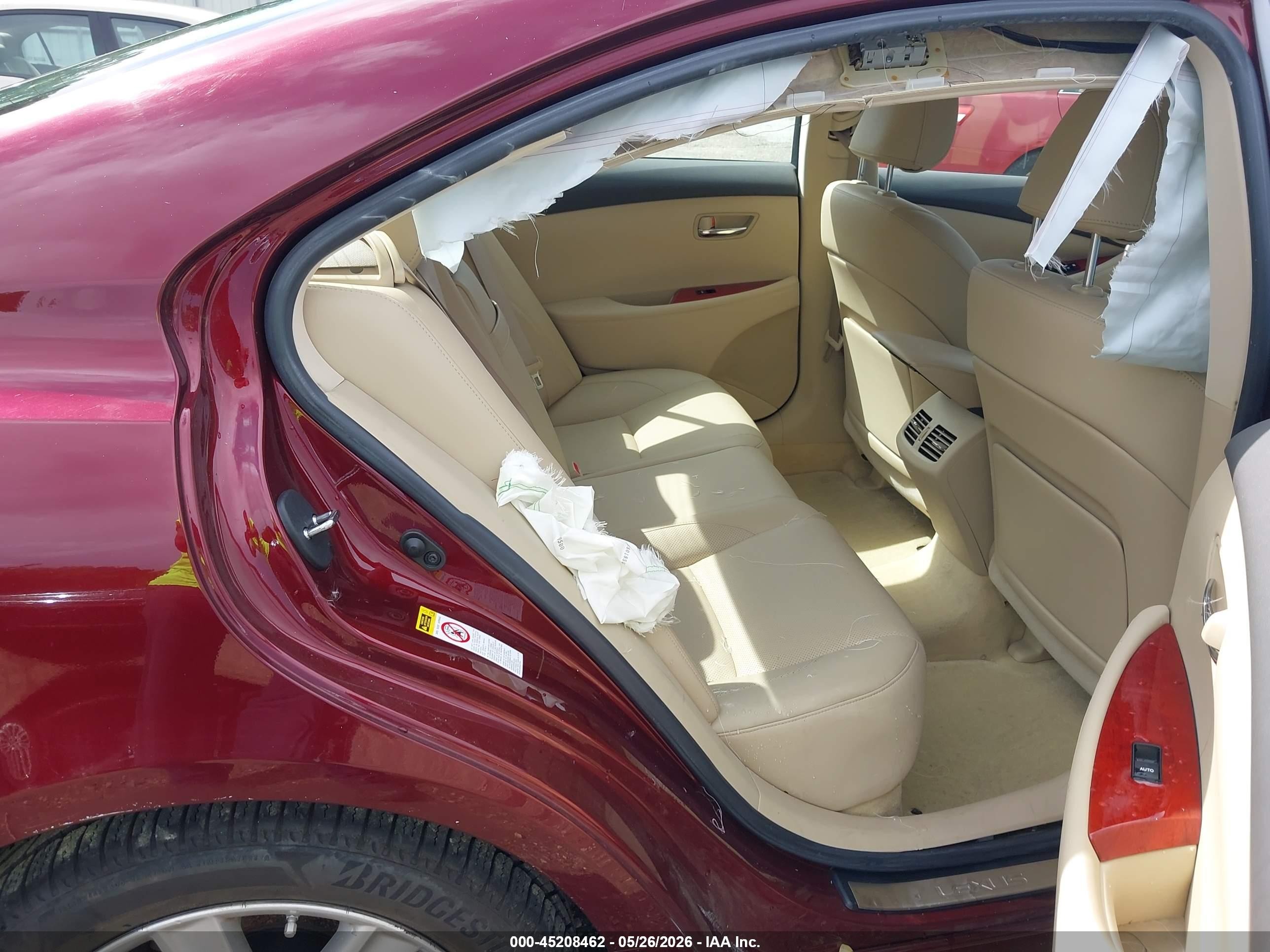 2008 Lexus Es 350   Burgundy vin: JTHBJ46G182220313