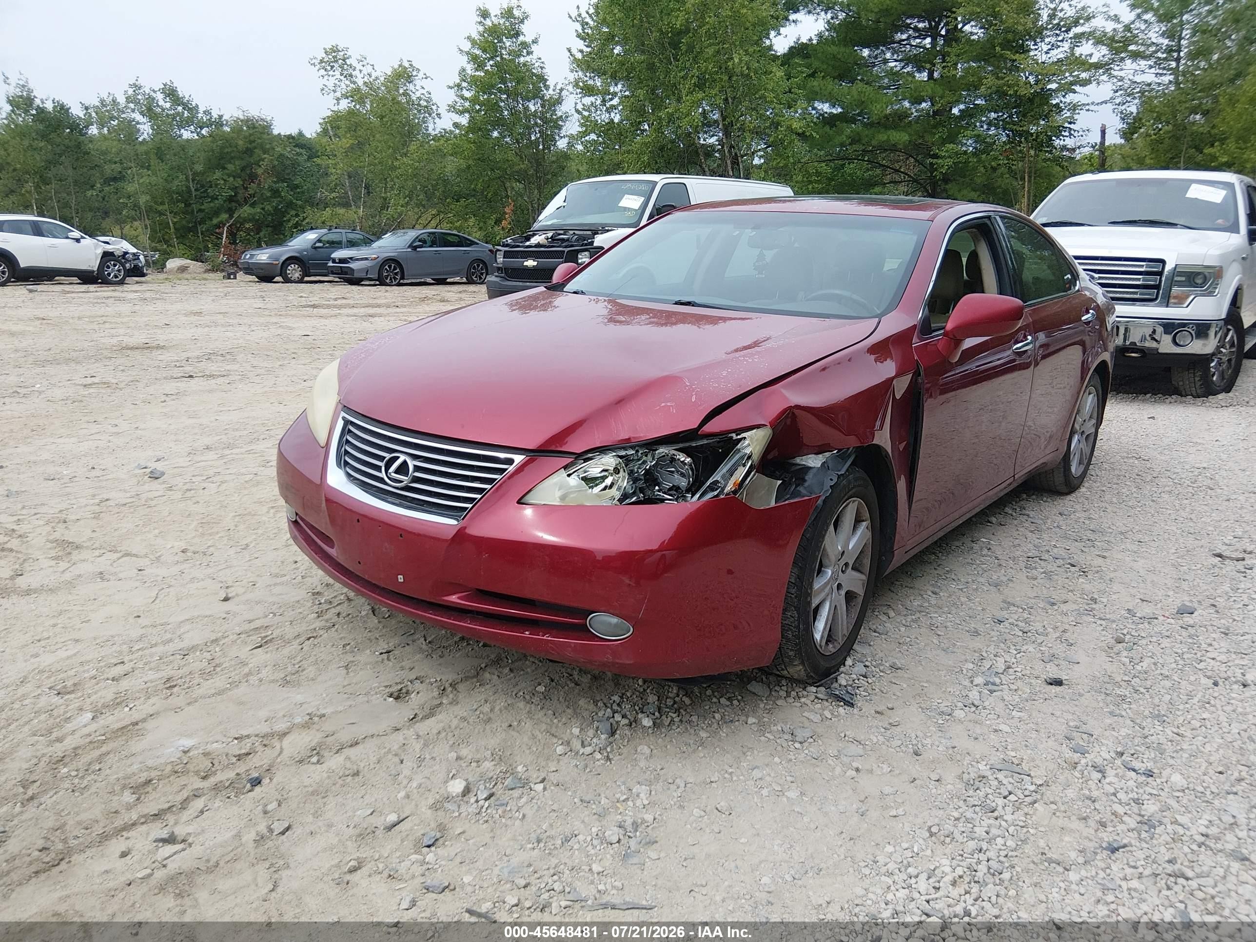 2009 Lexus Es 350   Красный vin: JTHBJ46G192281212