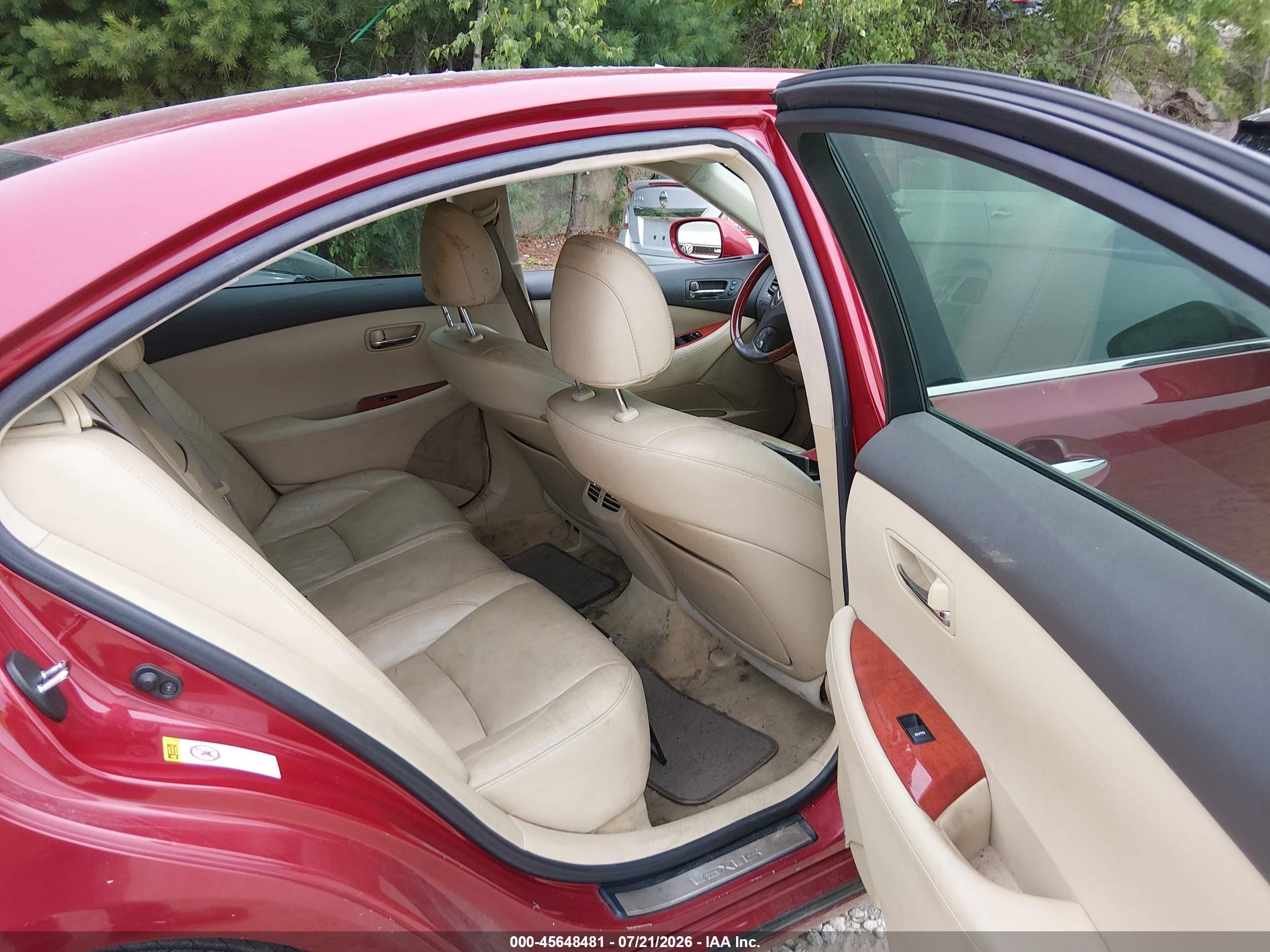 2009 Lexus Es 350   Красный vin: JTHBJ46G192281212