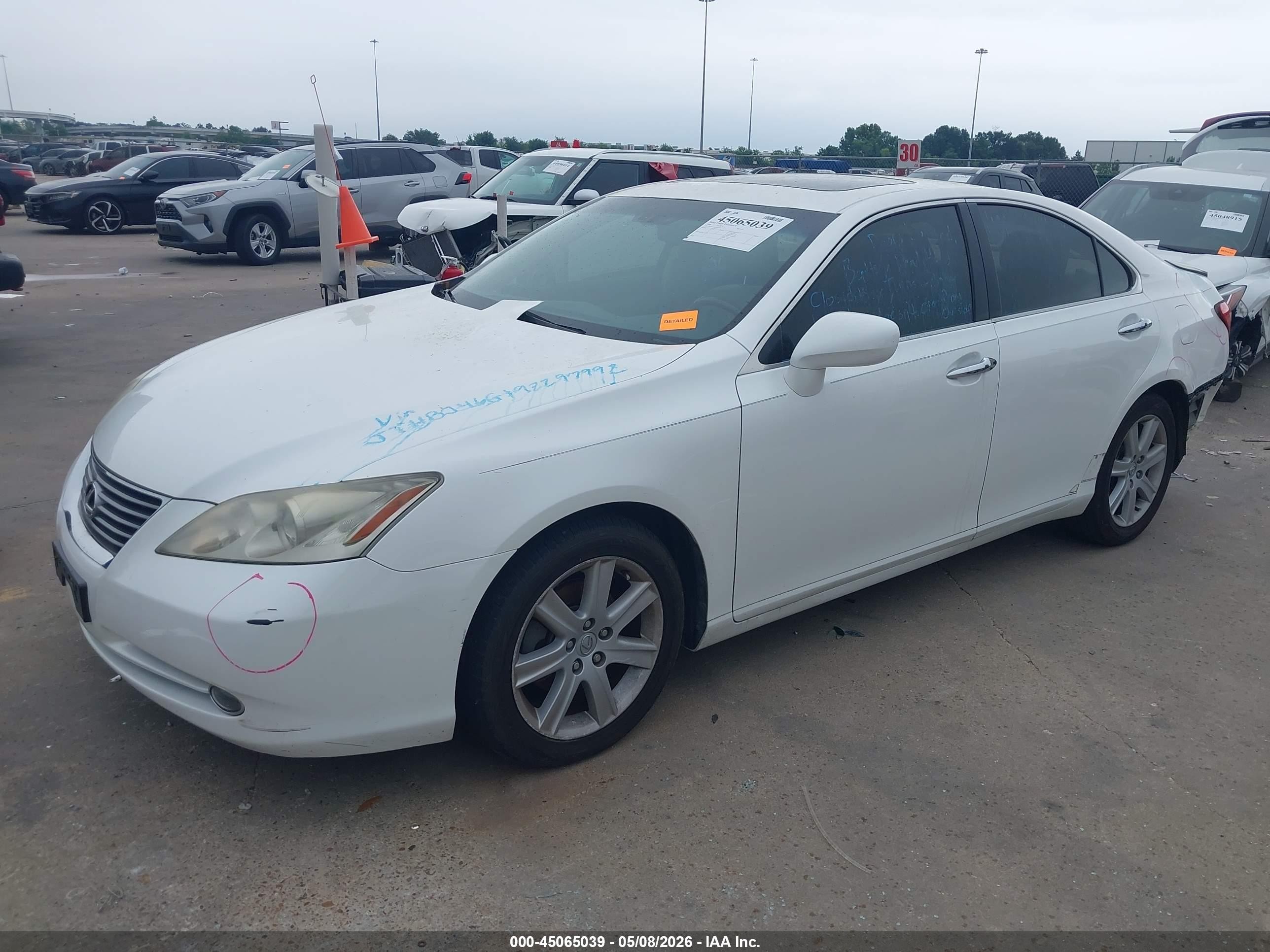 2009 Lexus Es 350   White vin: JTHBJ46G192297992