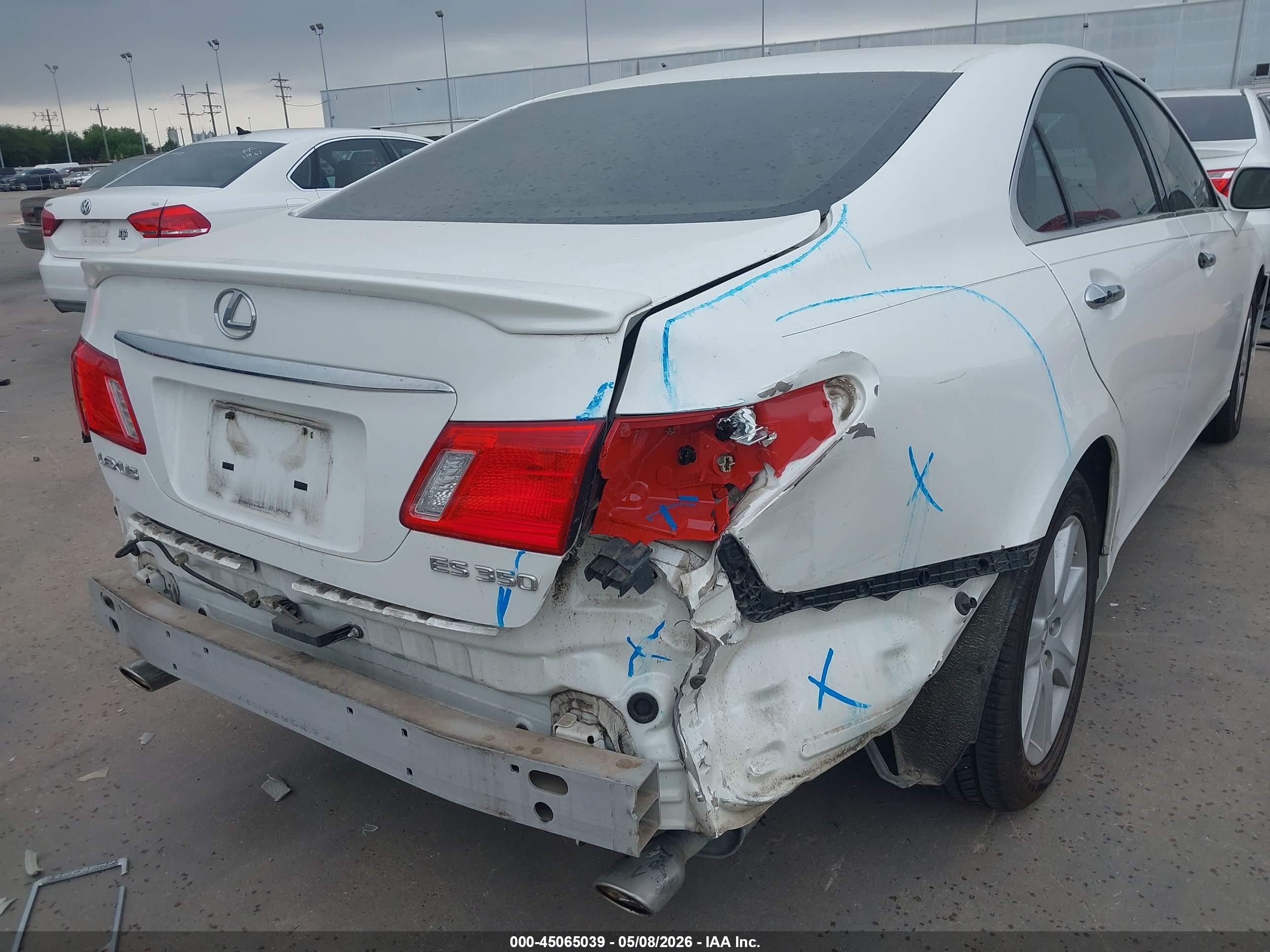 2009 Lexus Es 350   White vin: JTHBJ46G192297992