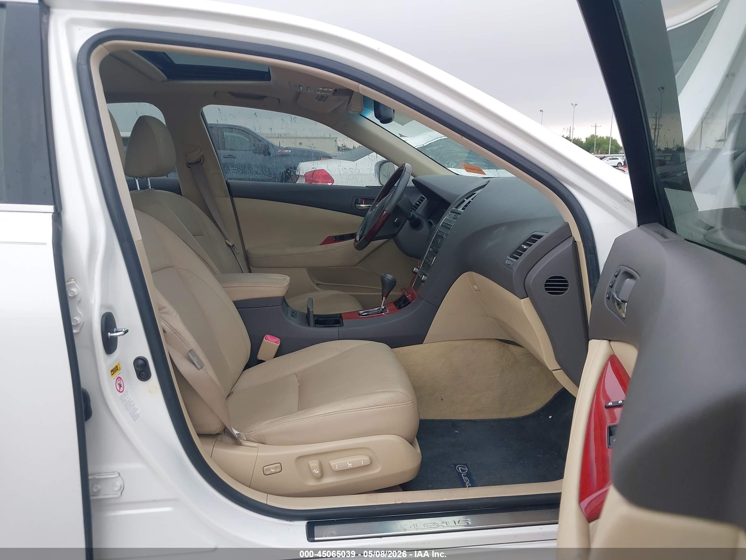 2009 Lexus Es 350   White vin: JTHBJ46G192297992