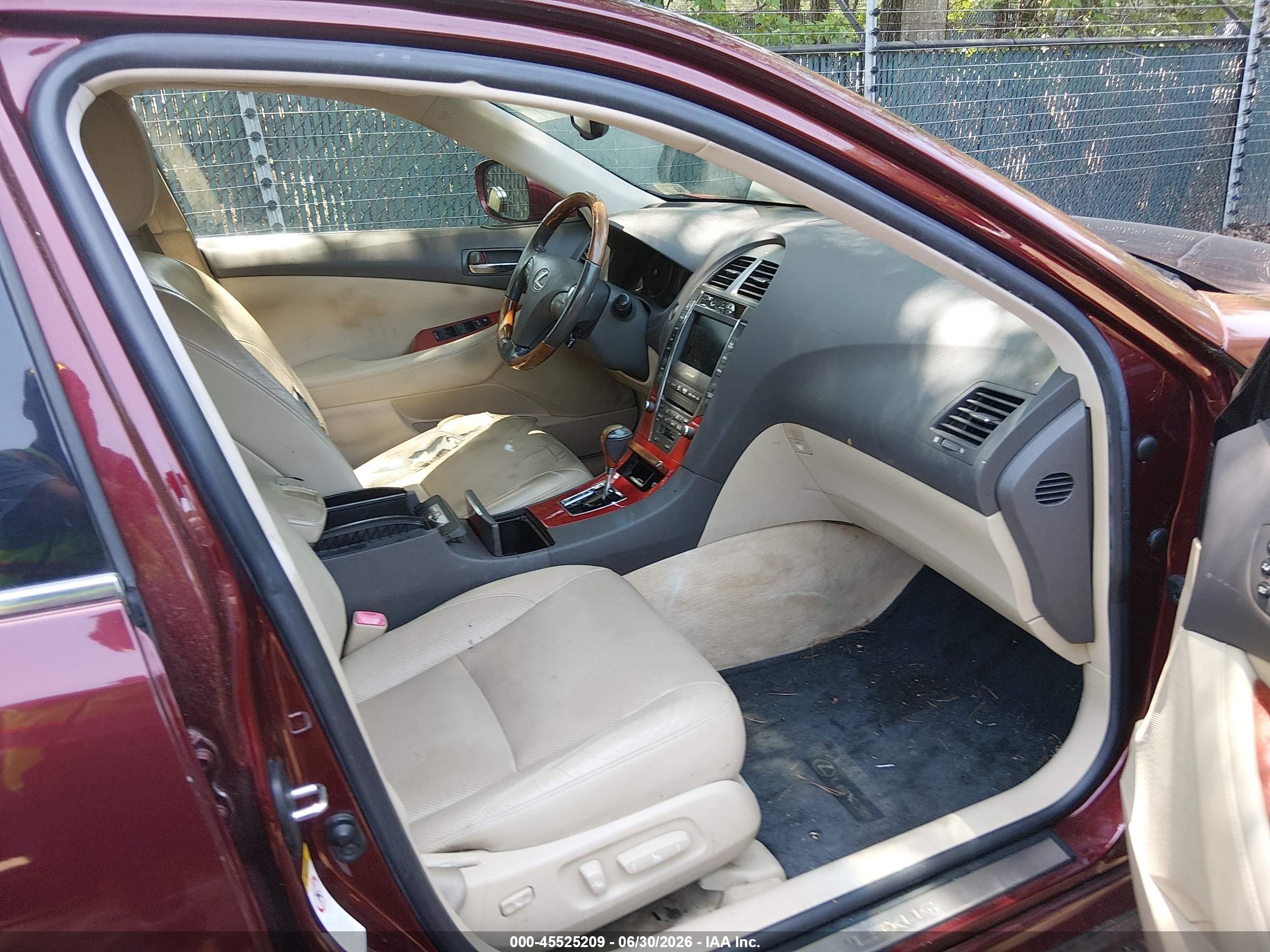 2007 Lexus Es 350   Burgundy vin: JTHBJ46G272064118