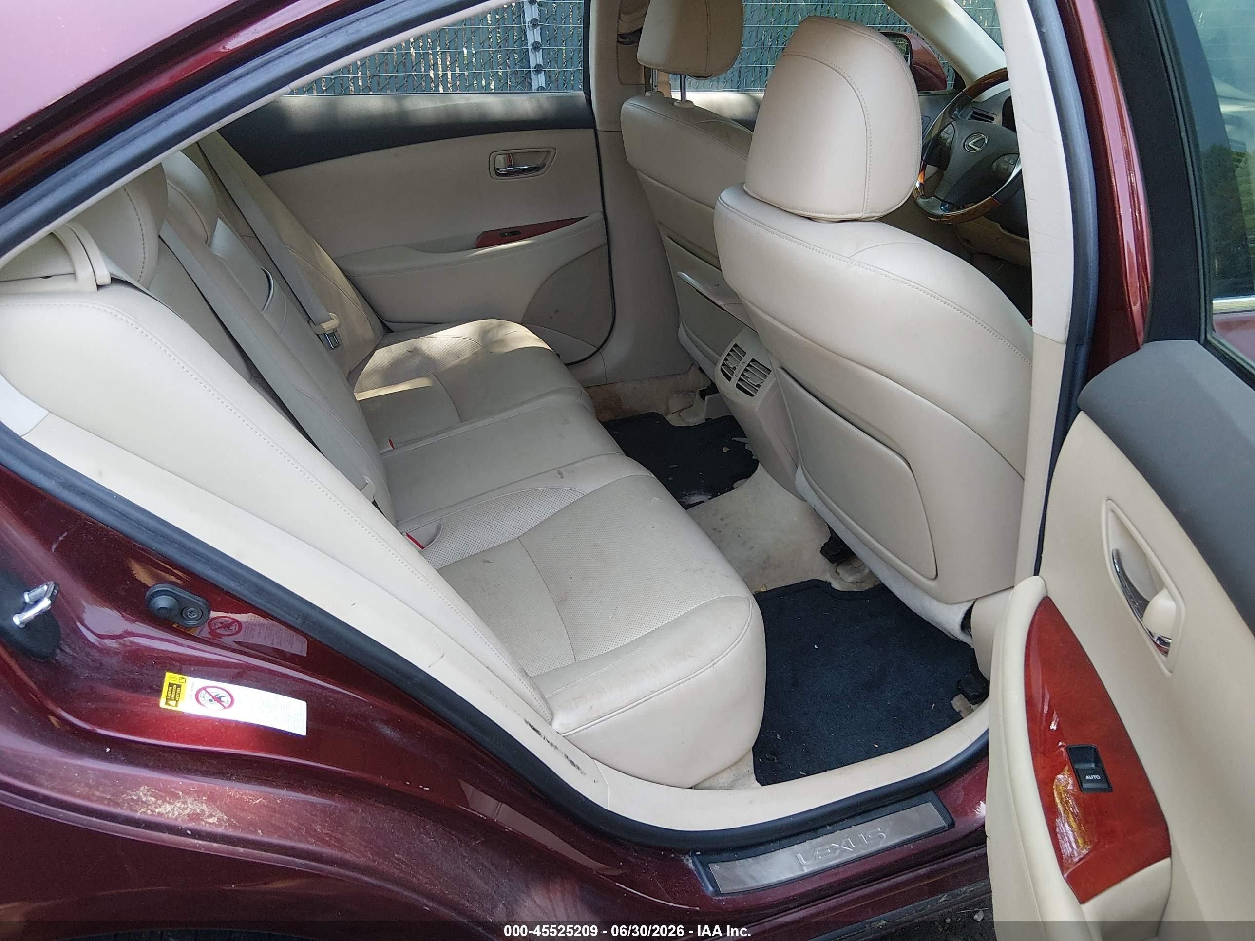 2007 Lexus Es 350   Burgundy vin: JTHBJ46G272064118