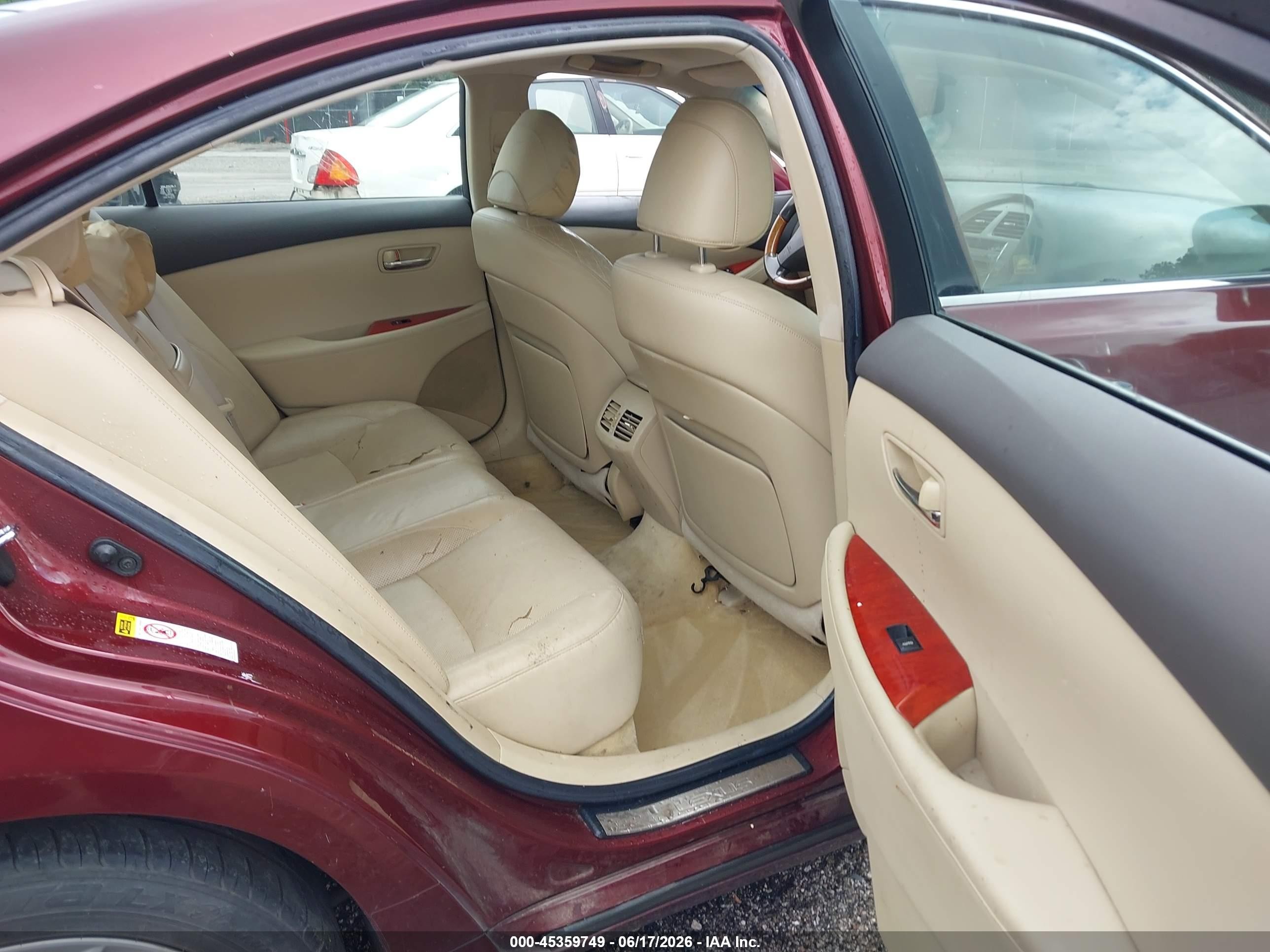 2007 Lexus Es 350   Burgundy vin: JTHBJ46G272076222